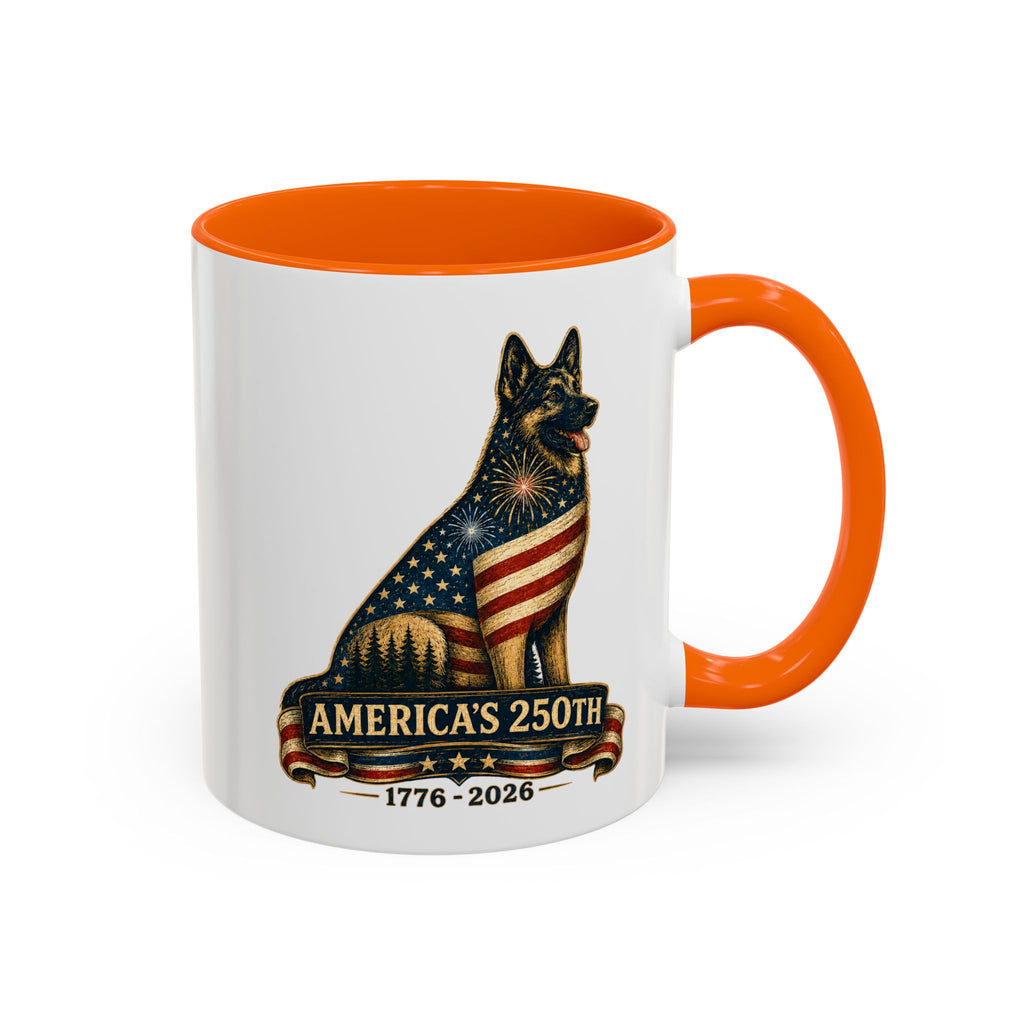 America 250 Patriotic German Shepherd Accent Coffee Mug (11/15oz)