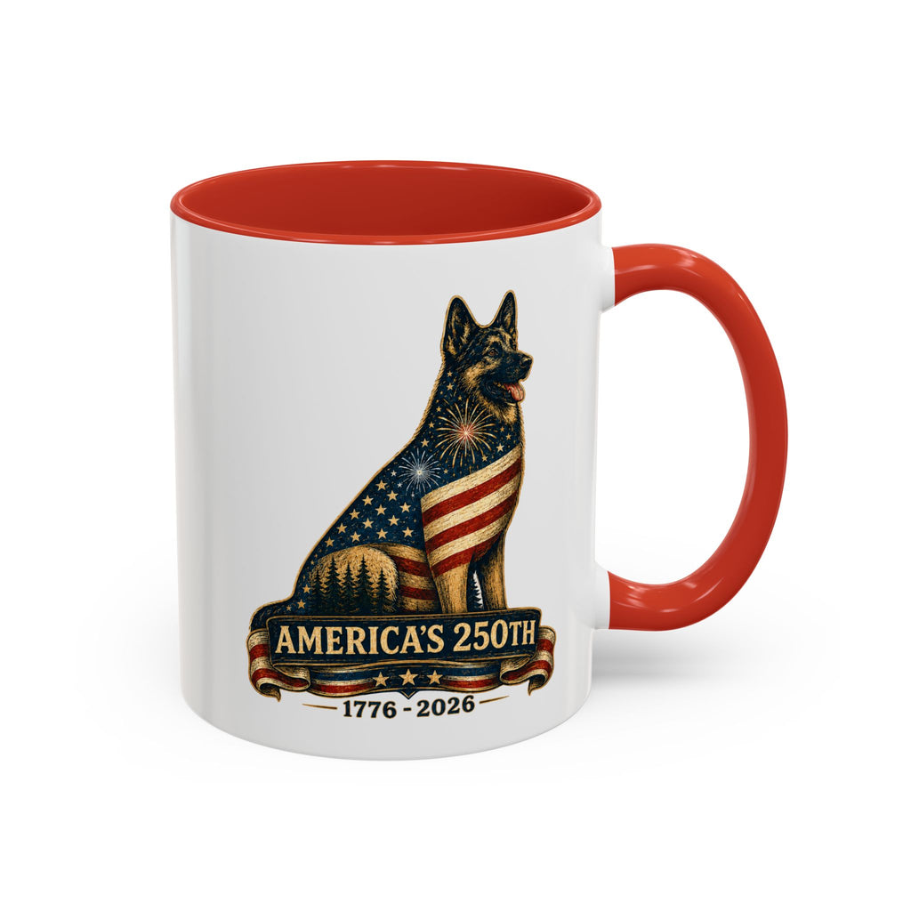 America 250 Patriotic German Shepherd Accent Coffee Mug (11/15oz)