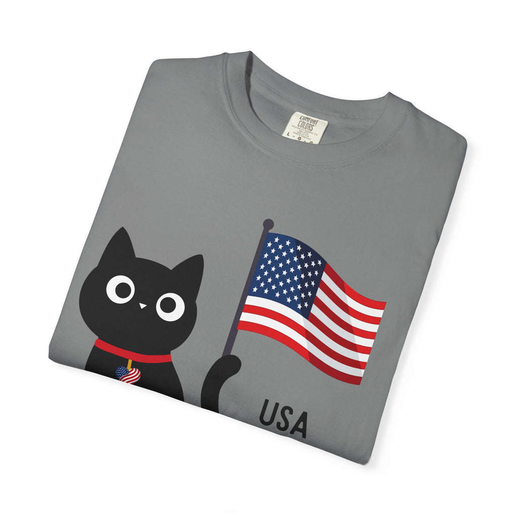 Patriotic Cat USA T-Shirt – 1776 • 2026 Flag Tee