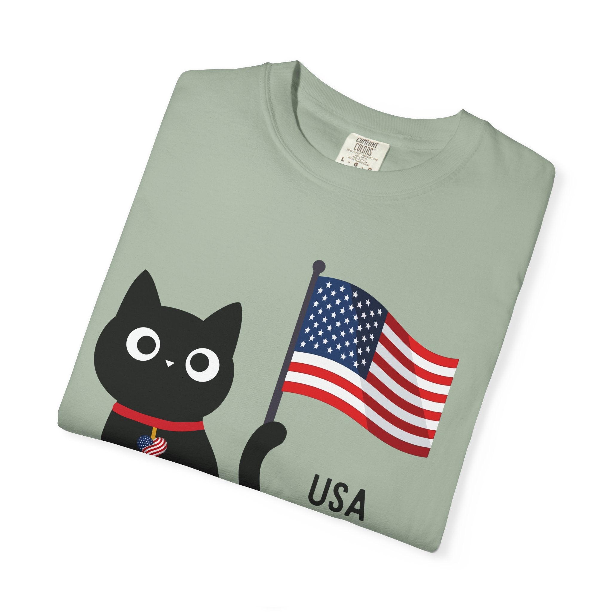 Patriotic Cat USA T-Shirt – 1776 • 2026 Flag Tee