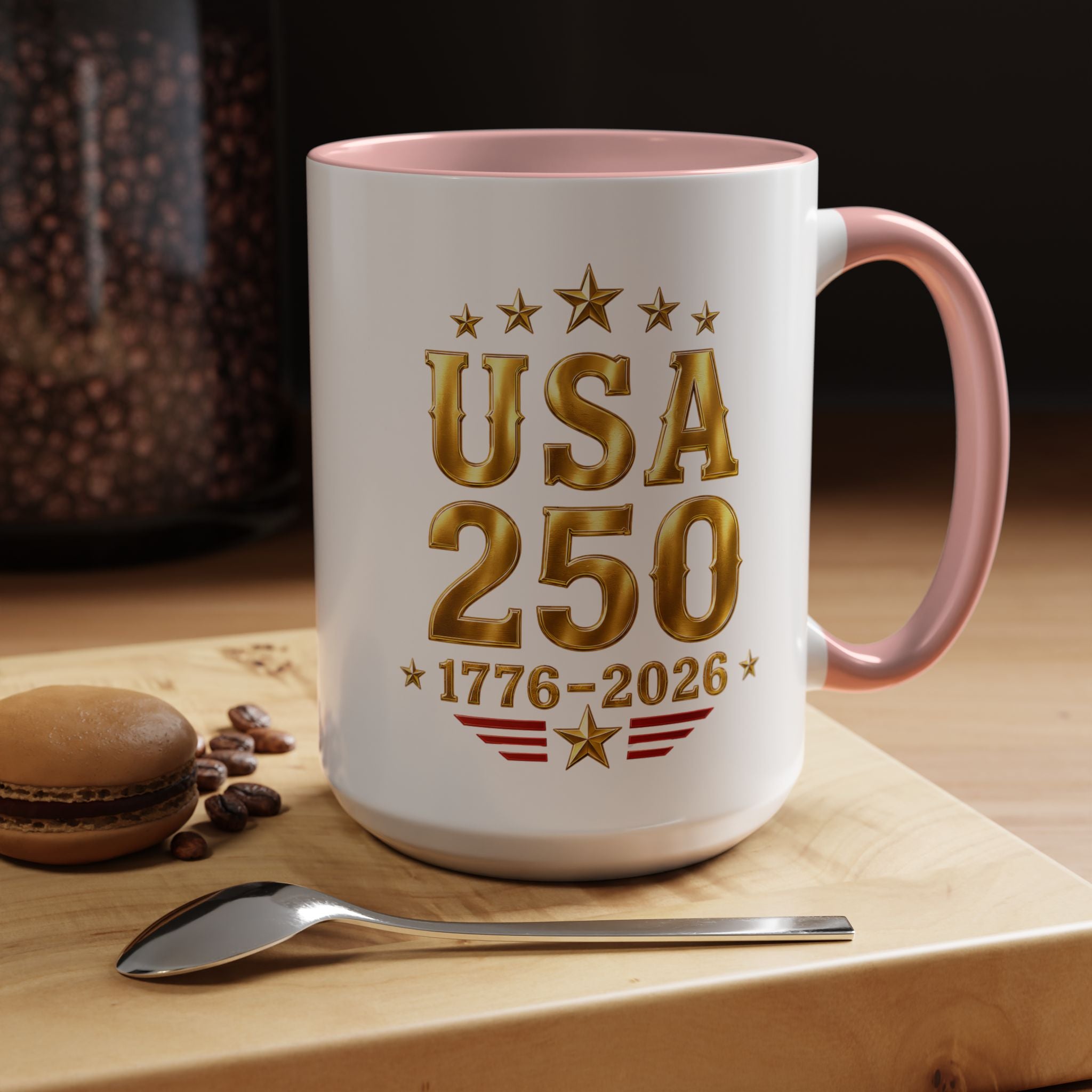 USA 250th Anniversary Coffee Mug – 1776–2026 Patriotic Accent Mug