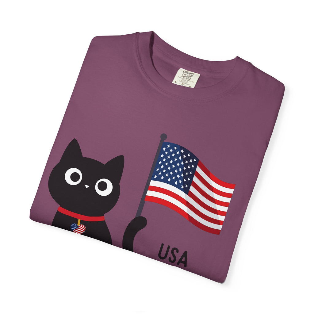 Patriotic Cat USA T-Shirt – 1776 • 2026 Flag Tee