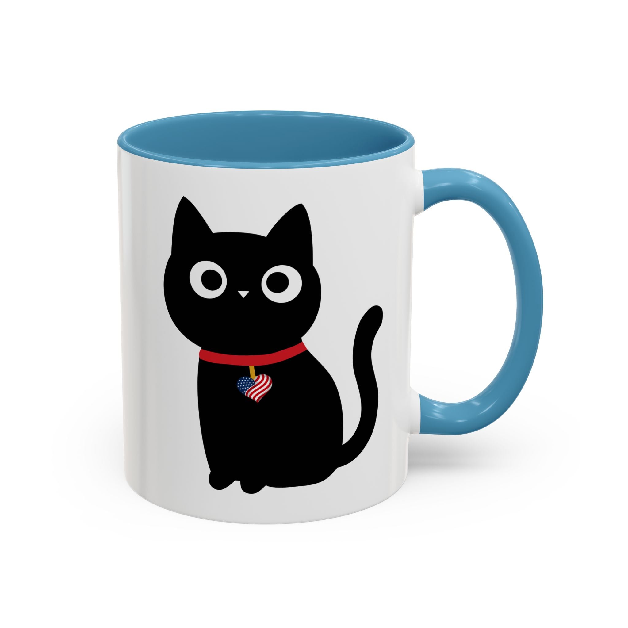 Patriotic Black Cat Accent Coffee Mug (11/15oz)