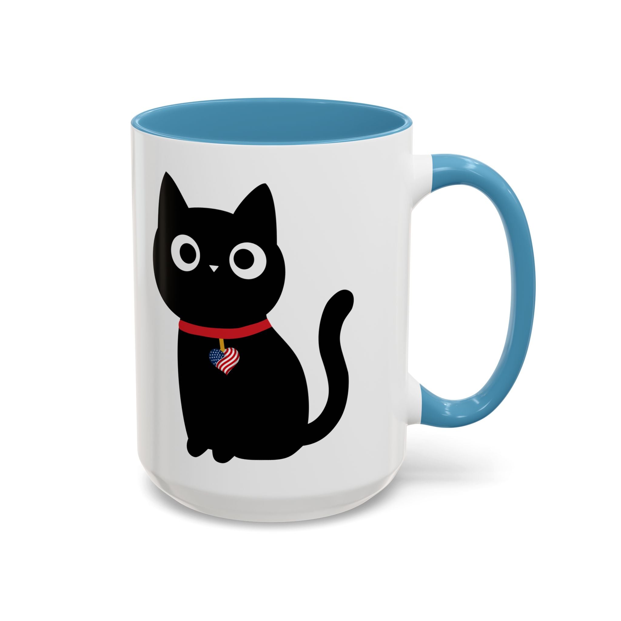 Patriotic Black Cat Accent Coffee Mug (11/15oz)