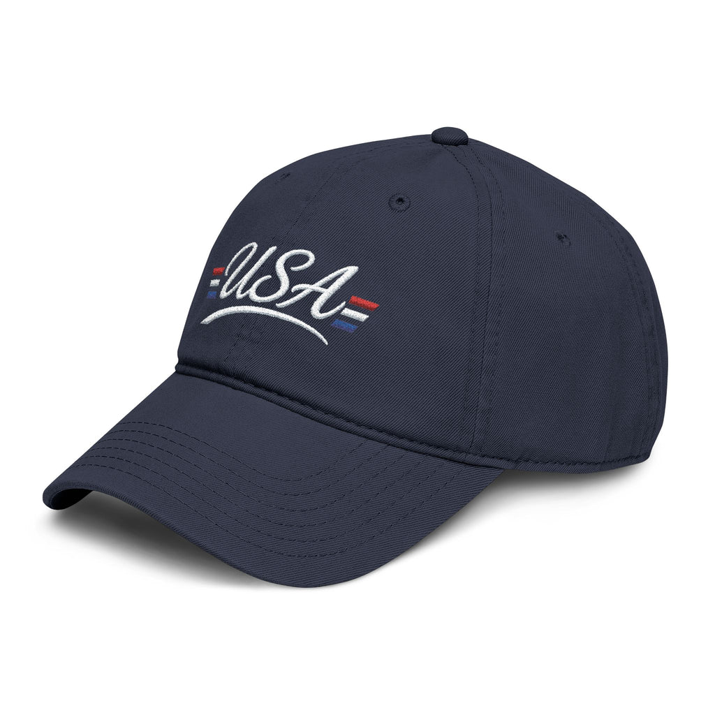 USA Patriotic Embroidered Baseball Cap — Vintage Washed