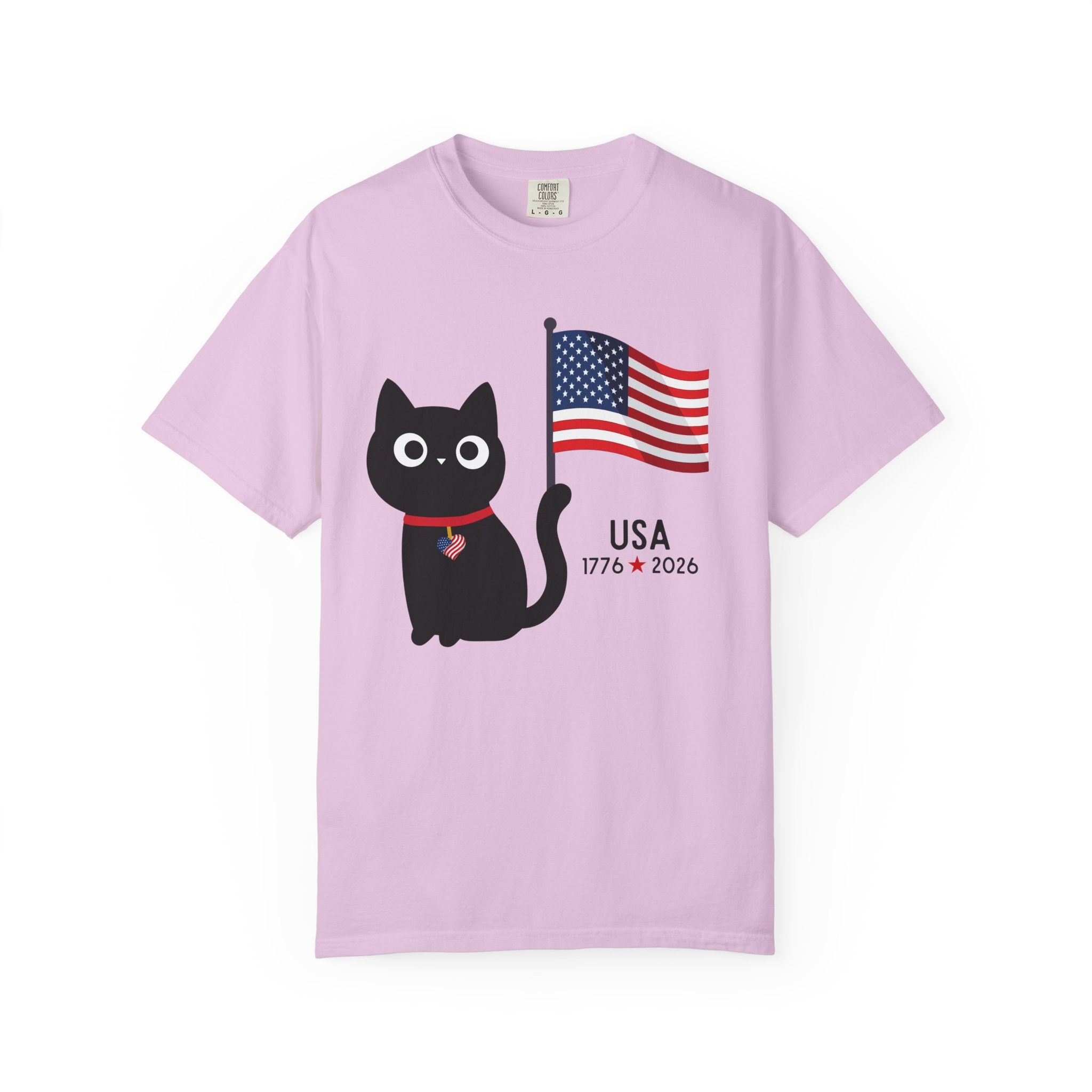 Patriotic Cat USA T-Shirt – 1776 • 2026 Flag Tee