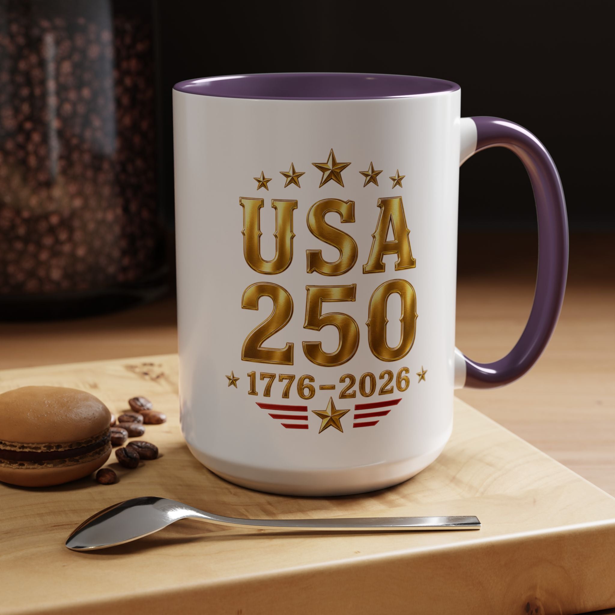 USA 250th Anniversary Coffee Mug – 1776–2026 Patriotic Accent Mug