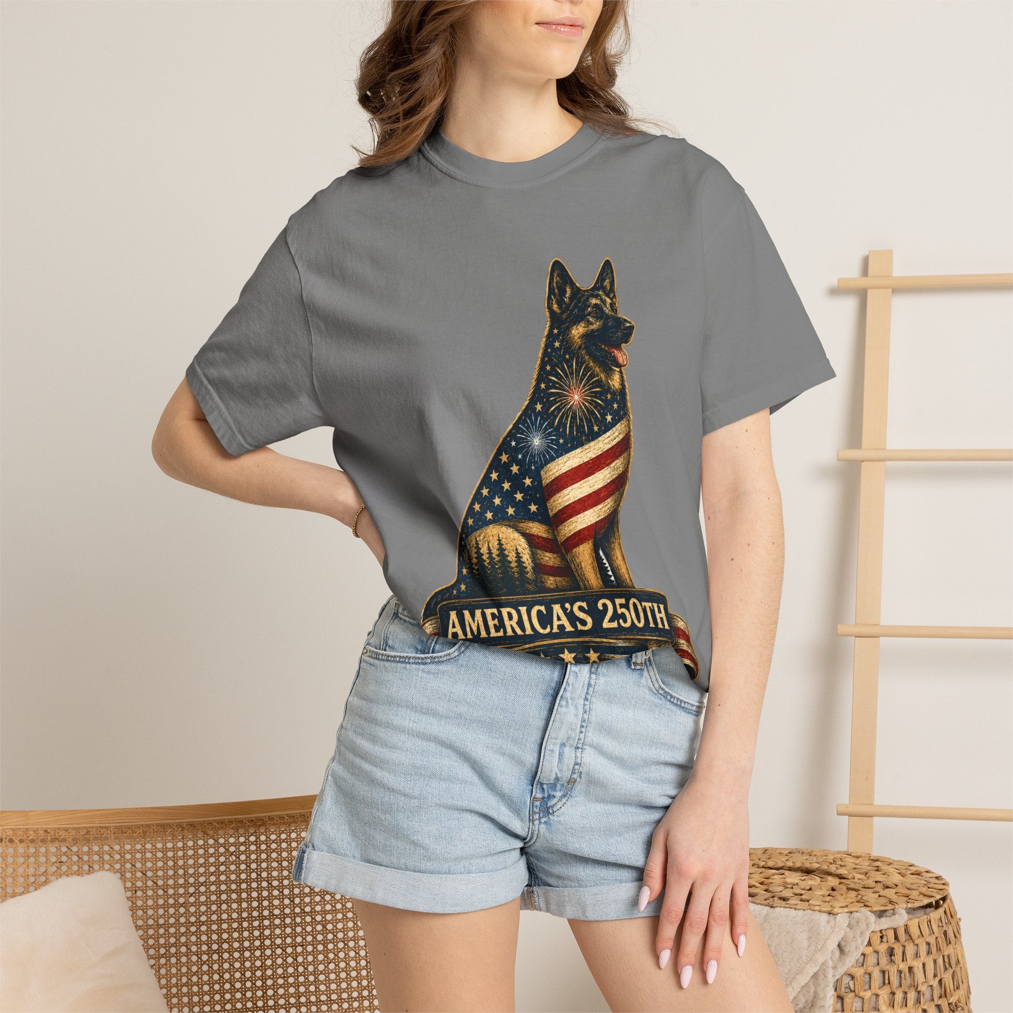 America's 250th German Shepherd T‑Shirt — 1776–2026 Patriotic Dog Tee