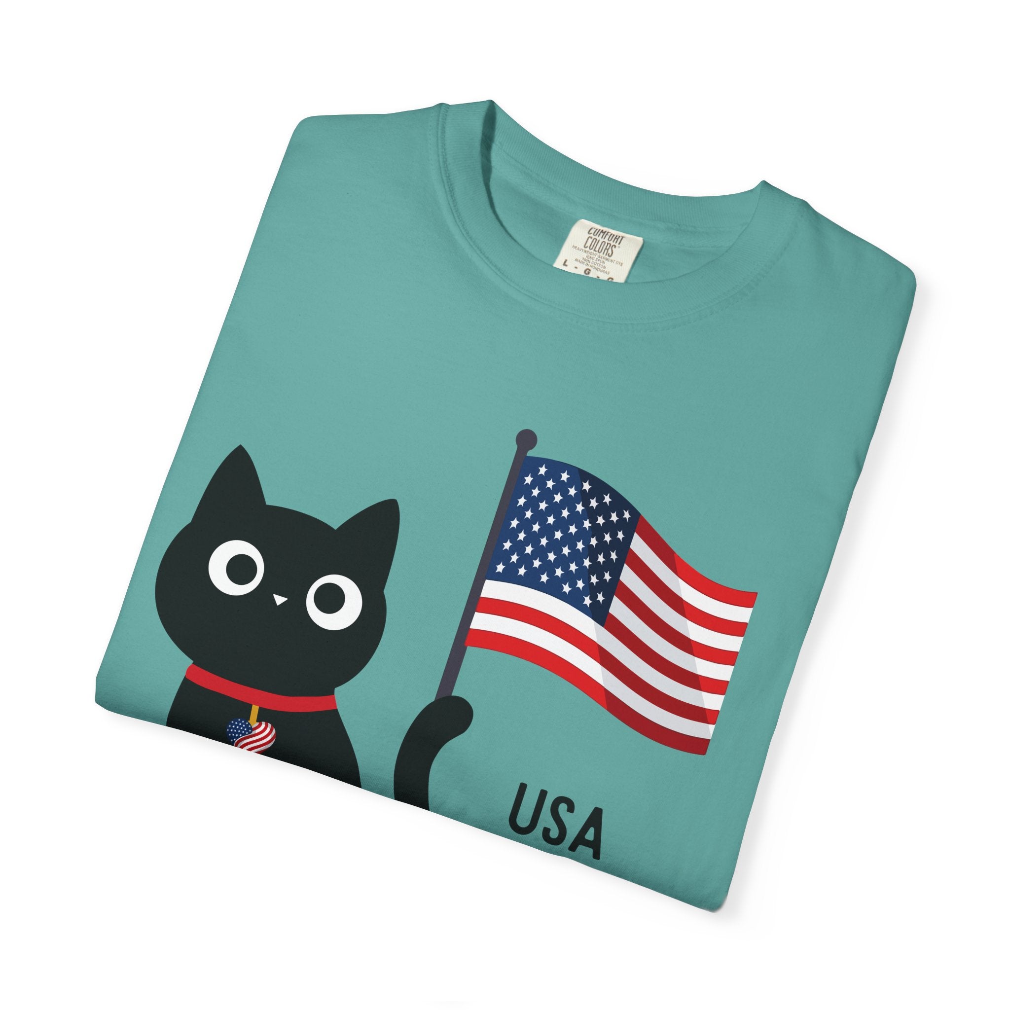 Patriotic Cat USA T-Shirt – 1776 • 2026 Flag Tee