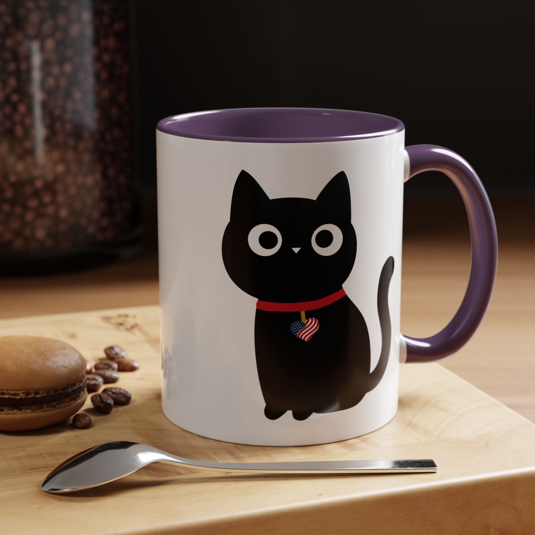 Patriotic Black Cat Accent Coffee Mug (11/15oz)