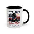 Raised Right Black Lab Coffee Mug — Patriotic 1776–2026 American Flag Dog Mug