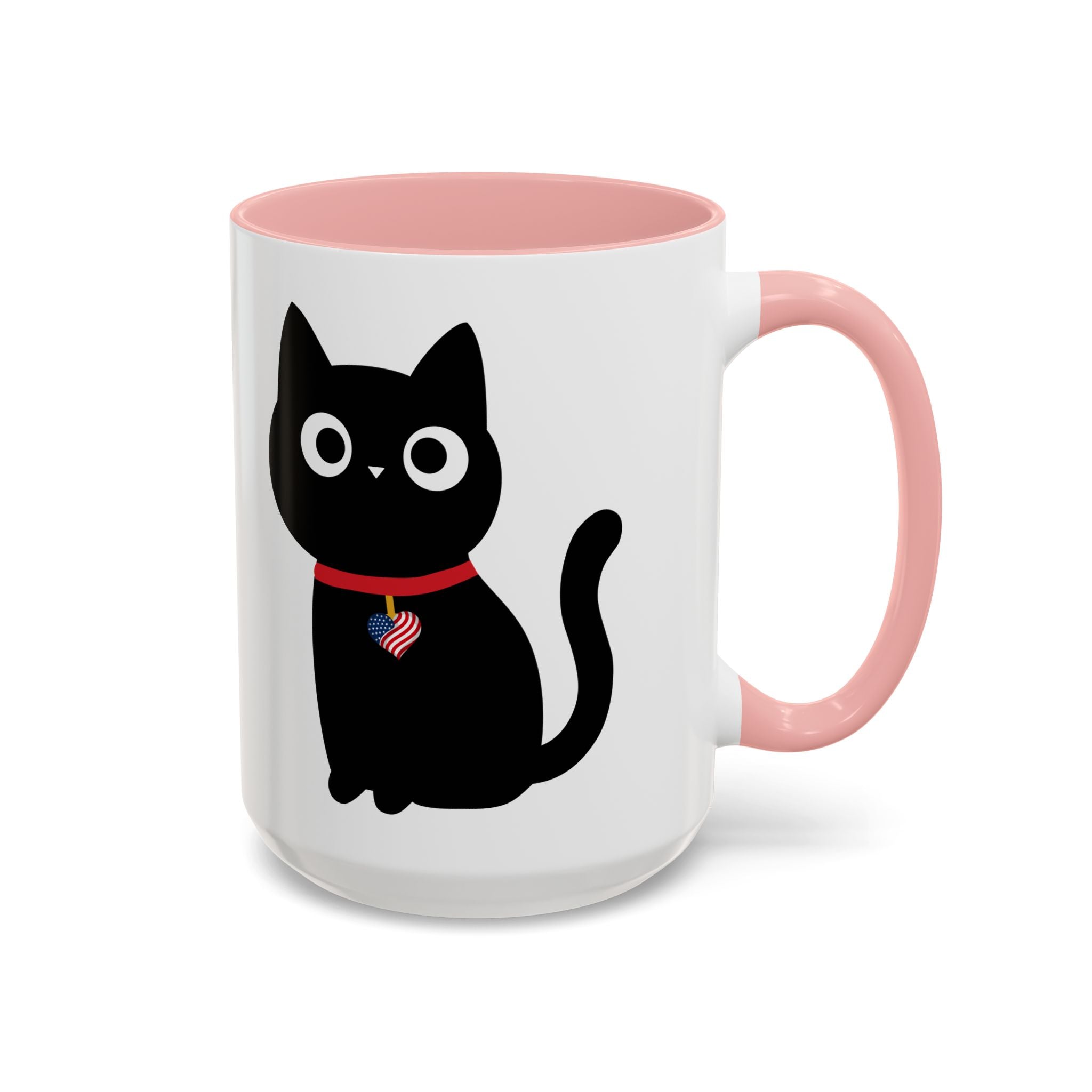 Patriotic Black Cat Accent Coffee Mug (11/15oz)