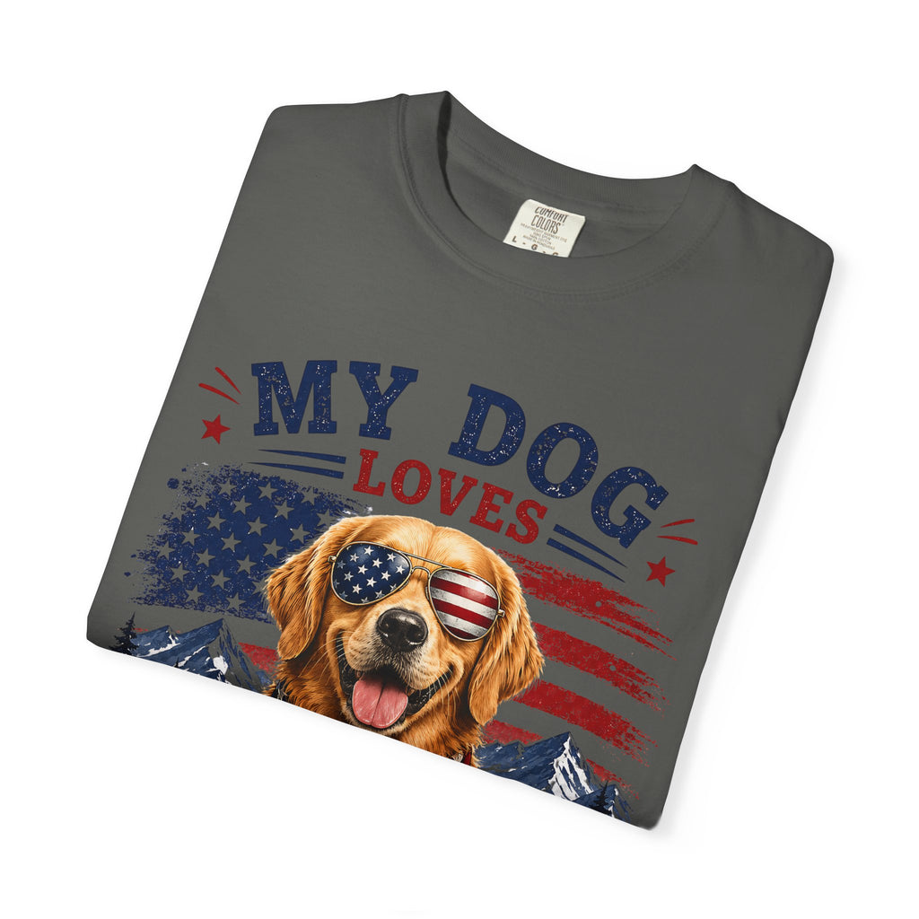 My Dog Loves the USA T-Shirt — Patriotic Golden Retriever Tee