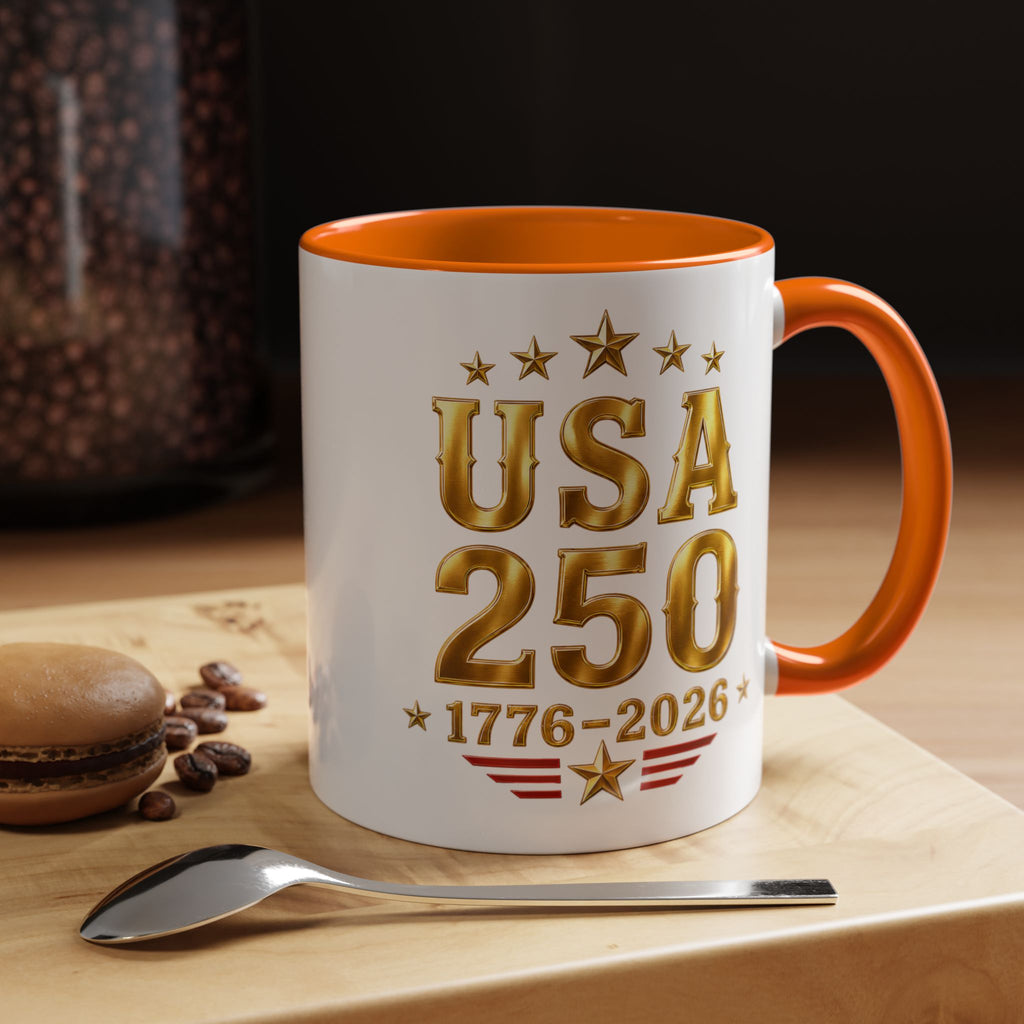 USA 250th Anniversary Coffee Mug – 1776–2026 Patriotic Accent Mug