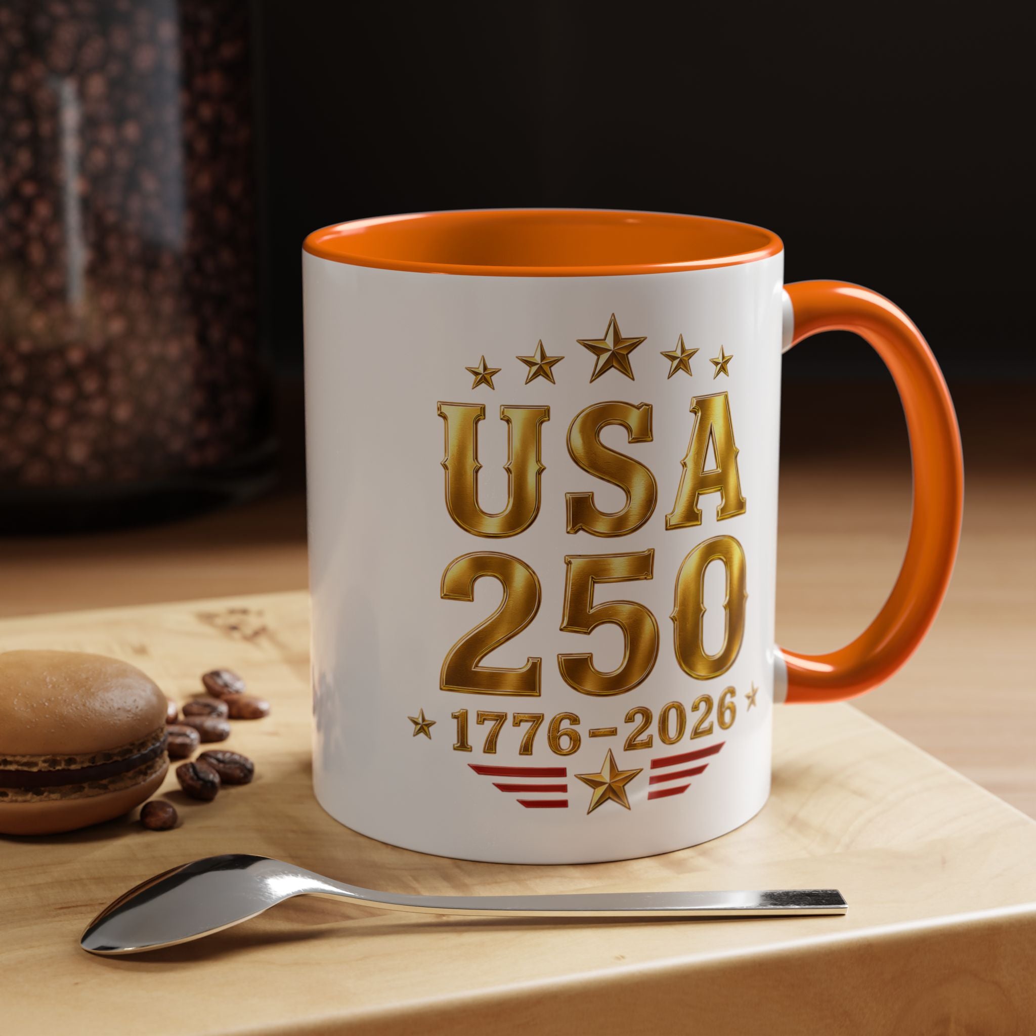 USA 250th Anniversary Coffee Mug – 1776–2026 Patriotic Accent Mug