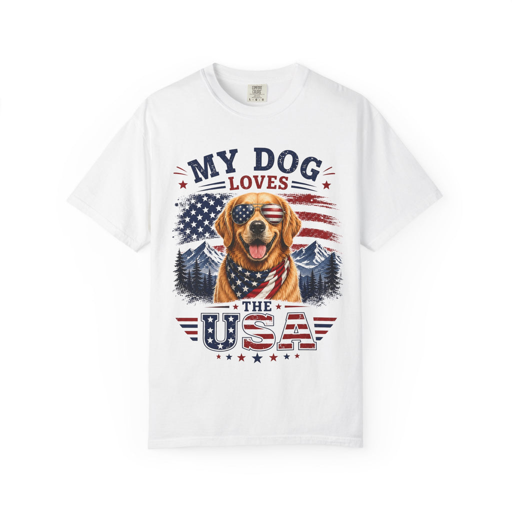 My Dog Loves the USA T-Shirt — Patriotic Golden Retriever Tee