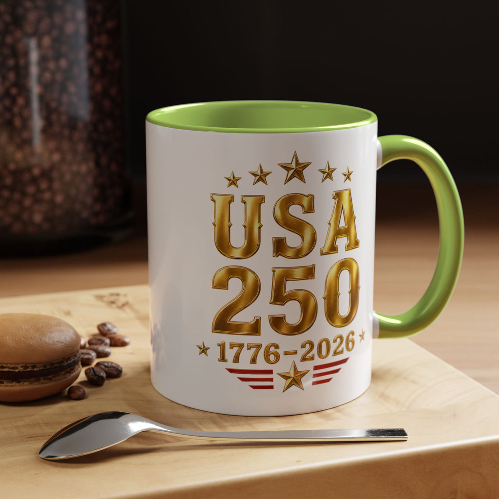 USA 250th Anniversary Coffee Mug – 1776–2026 Patriotic Accent Mug