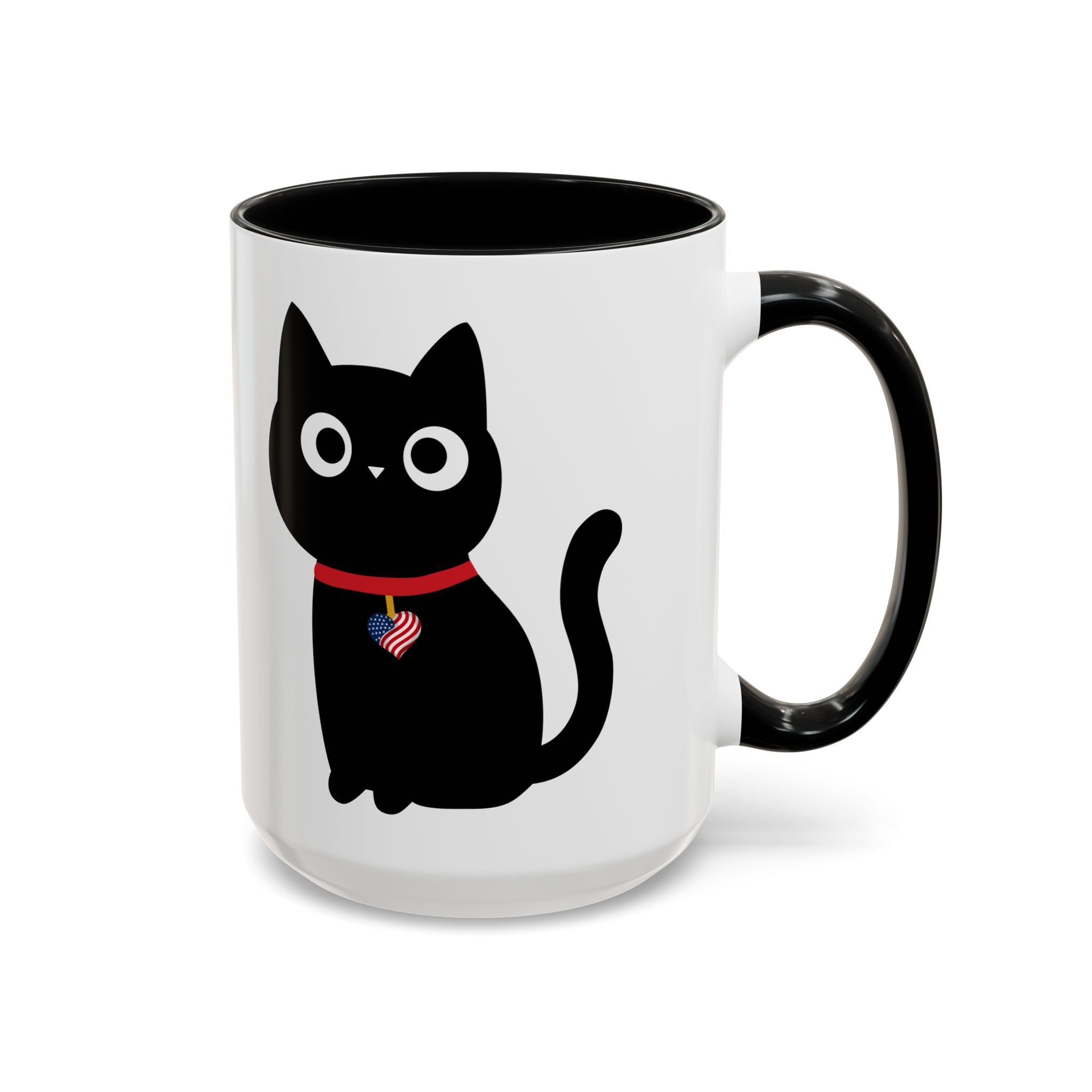 Patriotic Black Cat Accent Coffee Mug (11/15oz)