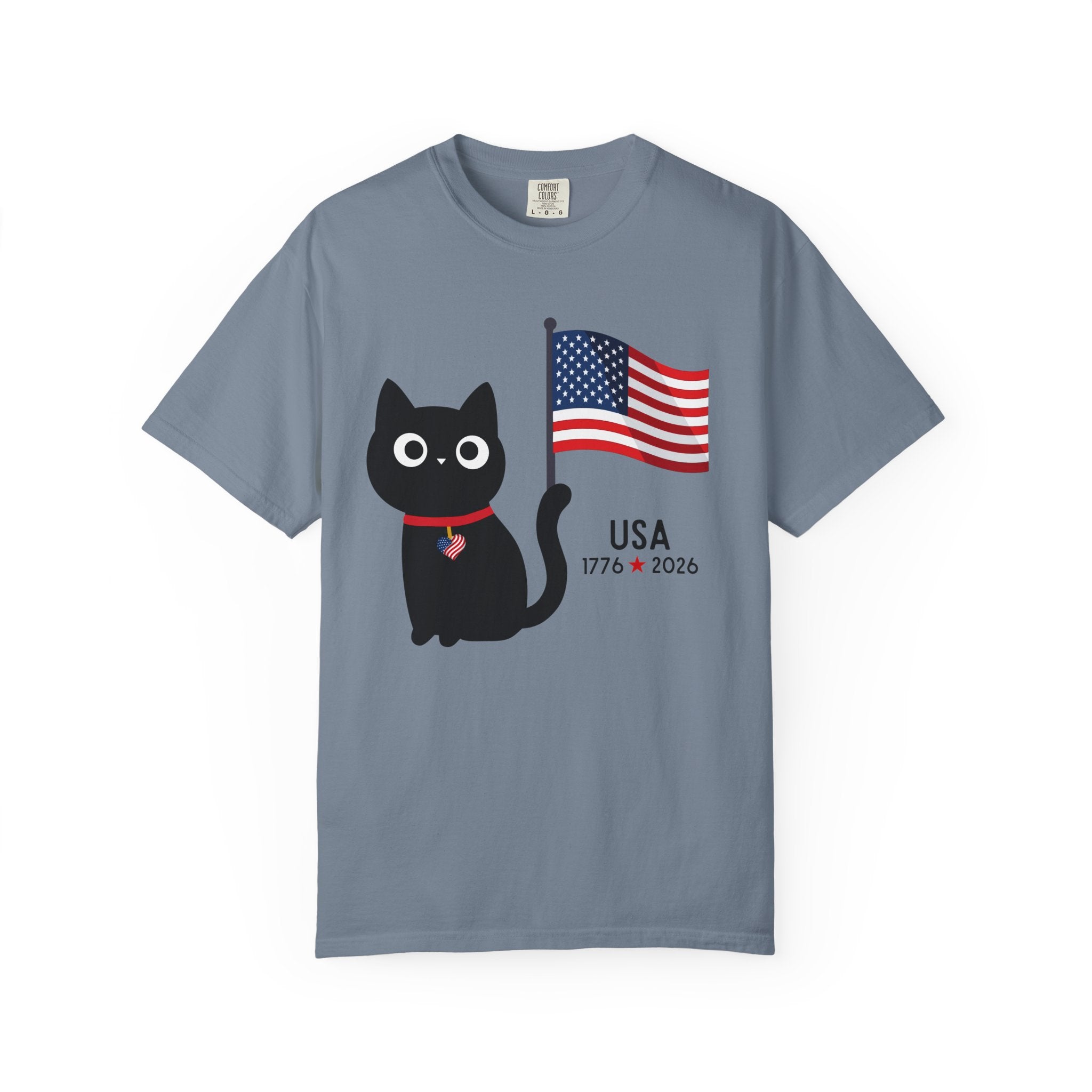 Patriotic Cat USA T-Shirt – 1776 • 2026 Flag Tee