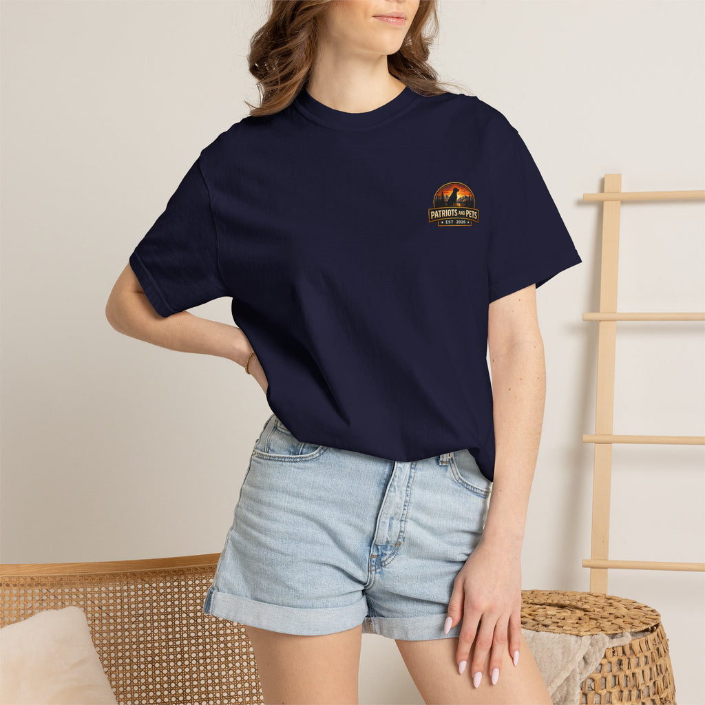 Patriots and Pets T-Shirt – 1776–2026 American Flag & Dog Tribute Tee