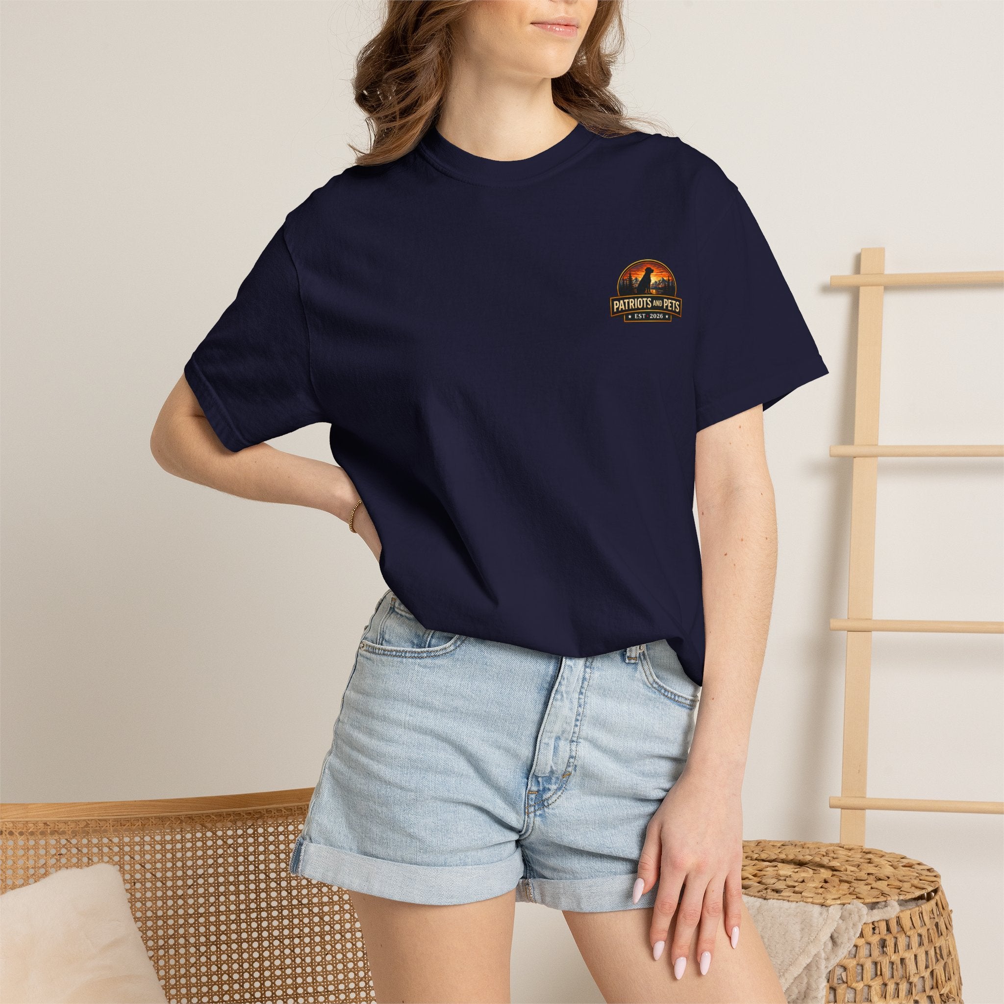 Patriots and Pets T-Shirt – 1776–2026 American Flag & Dog Tribute Tee