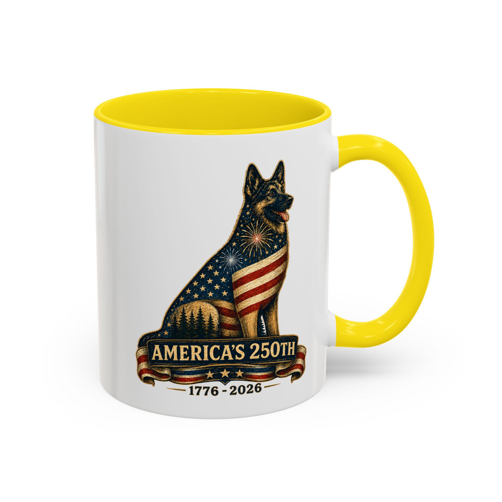 America 250 Patriotic German Shepherd Accent Coffee Mug (11/15oz)