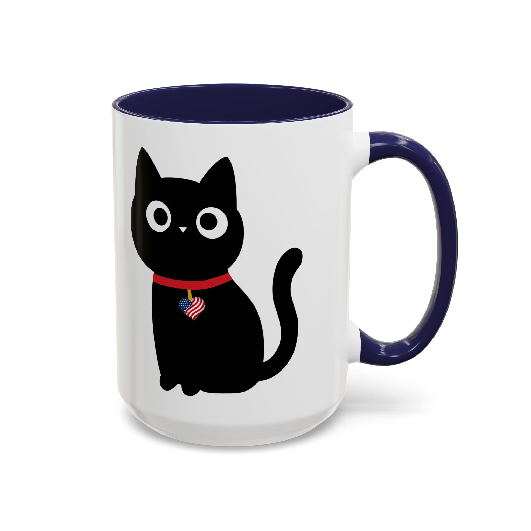Patriotic Black Cat Accent Coffee Mug (11/15oz)