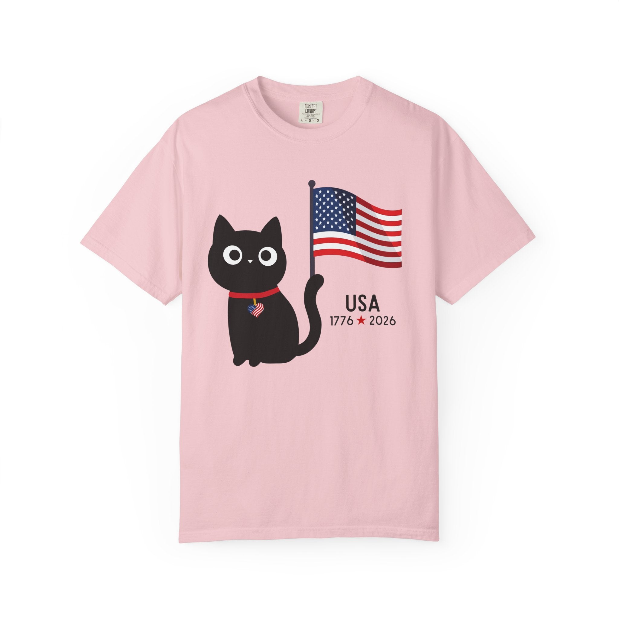 Patriotic Cat USA T-Shirt – 1776 • 2026 Flag Tee