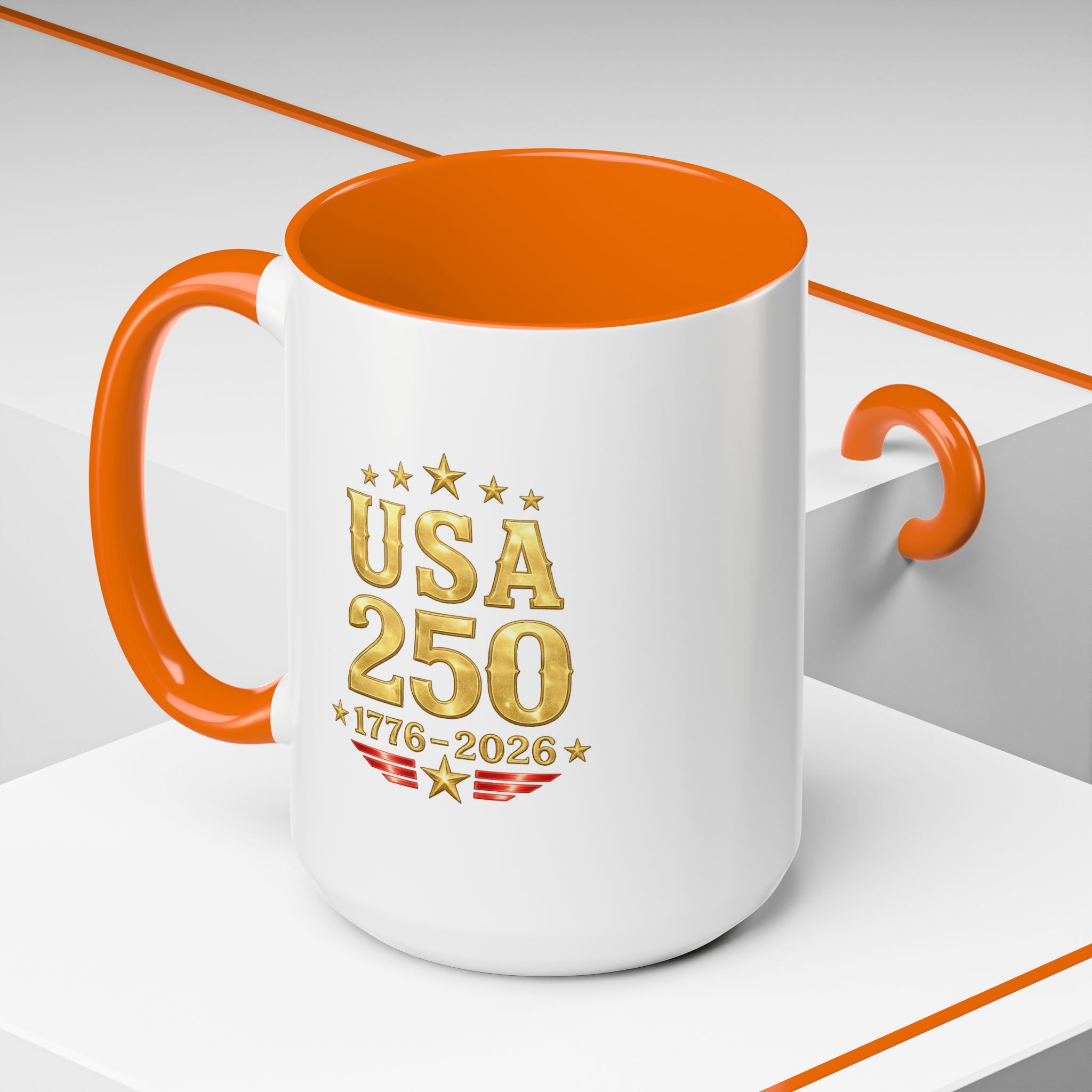 Patriotic Black Cat Accent Coffee Mug (11/15oz)