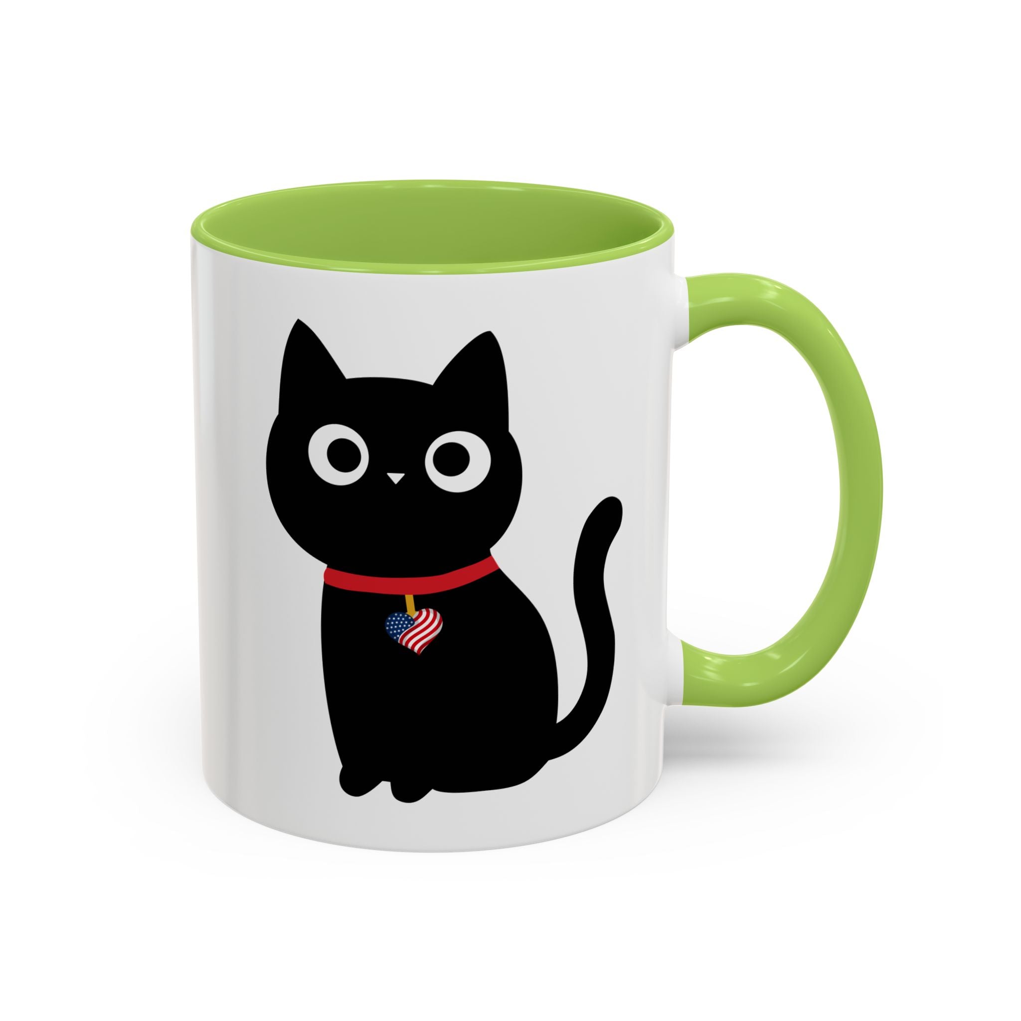Patriotic Black Cat Accent Coffee Mug (11/15oz)