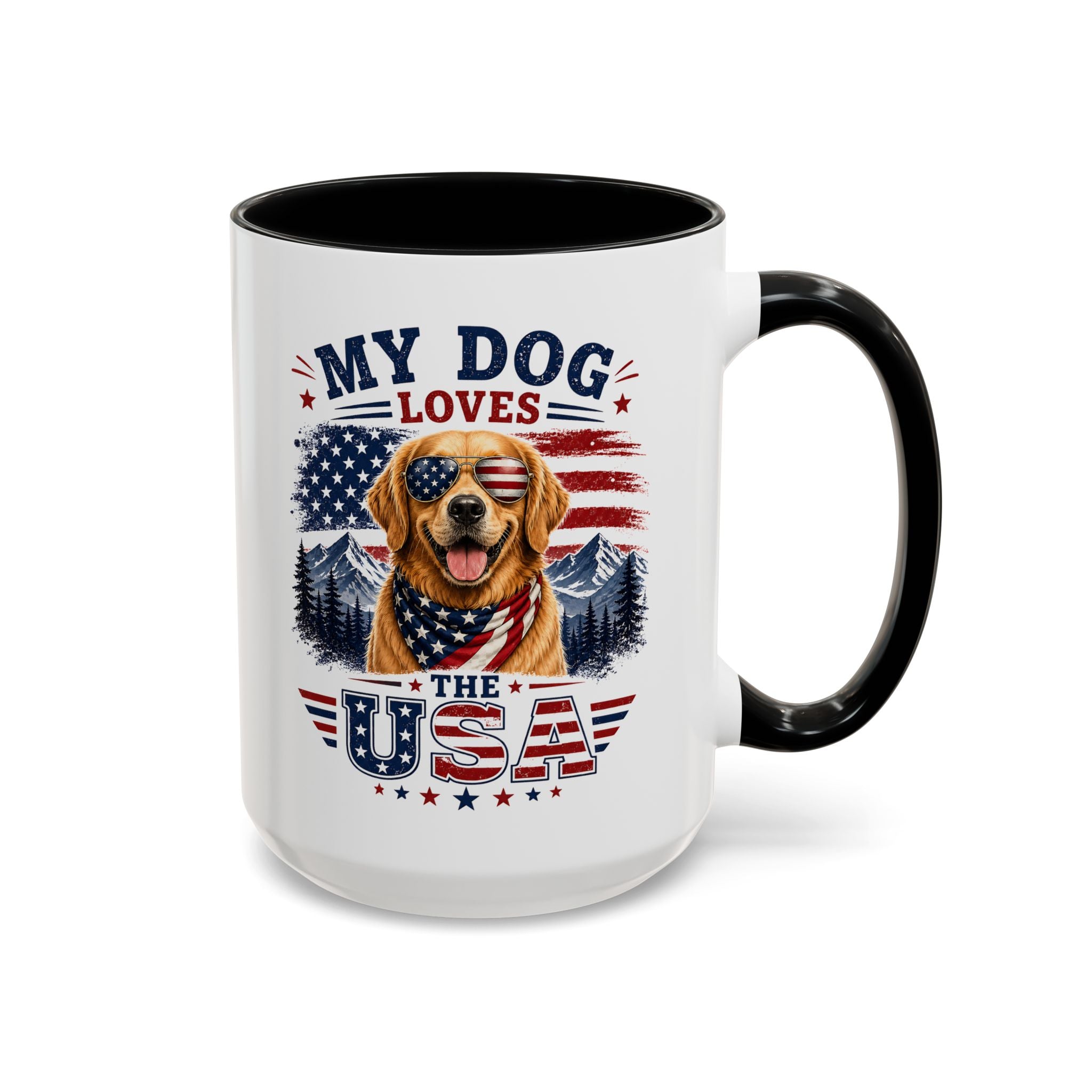 My Dog Loves the USA Accent Coffee Mug — Patriotic Dog Lover Gift