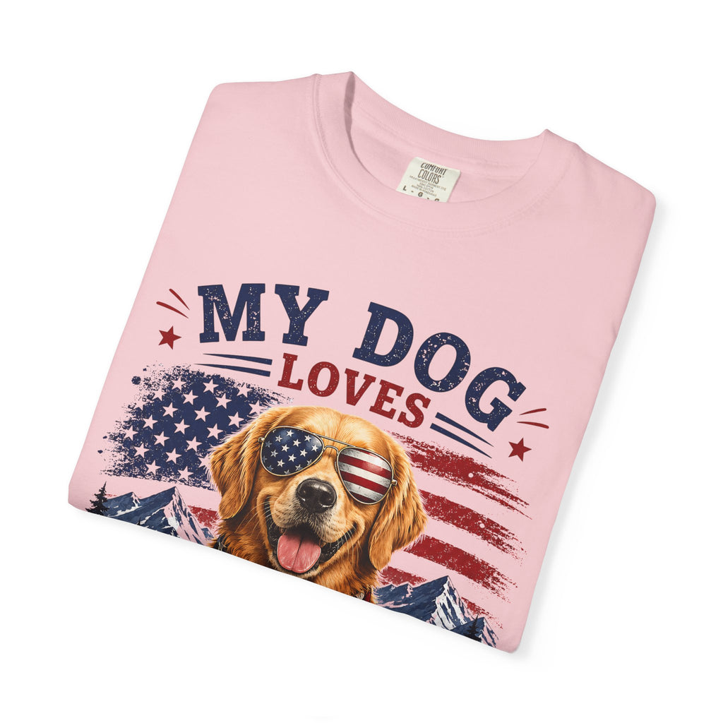 My Dog Loves the USA T-Shirt — Patriotic Golden Retriever Tee