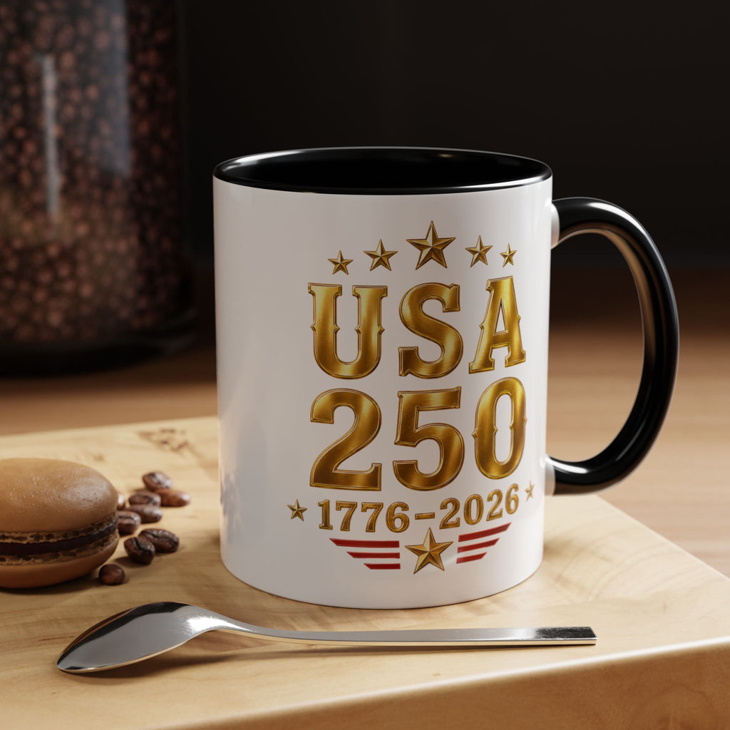 USA 250th Anniversary Coffee Mug – 1776–2026 Patriotic Accent Mug