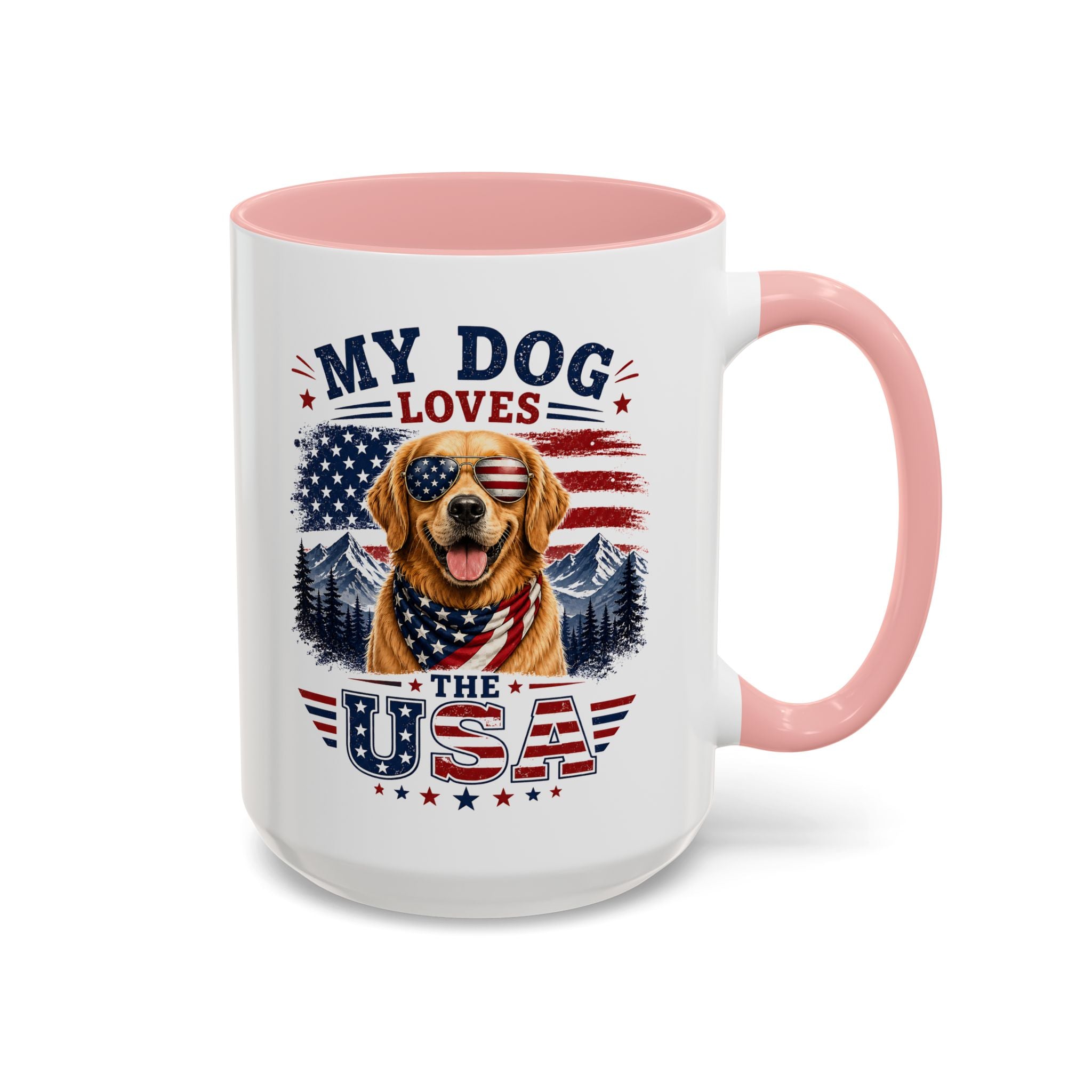 My Dog Loves the USA Accent Coffee Mug — Patriotic Dog Lover Gift