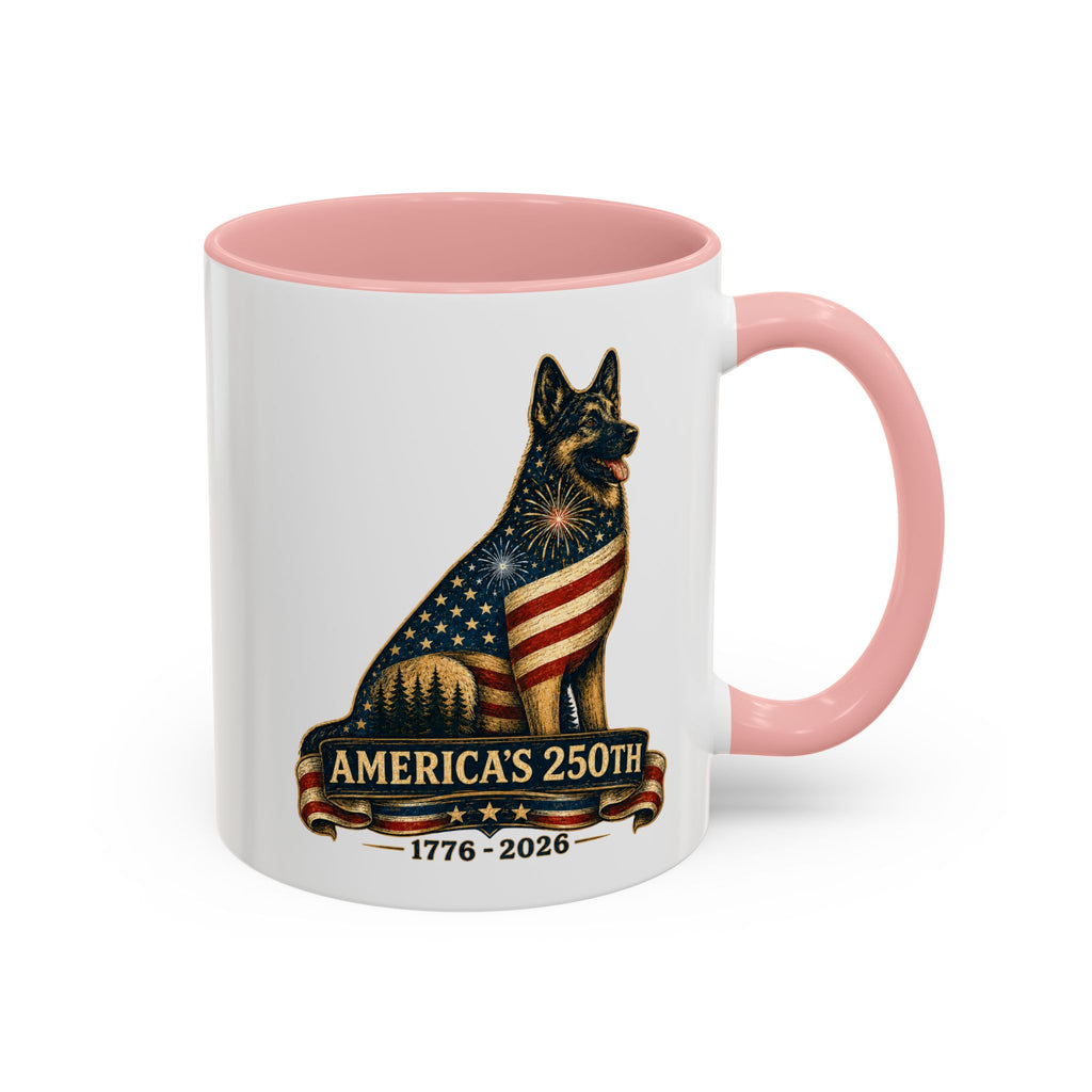 America 250 Patriotic German Shepherd Accent Coffee Mug (11/15oz)