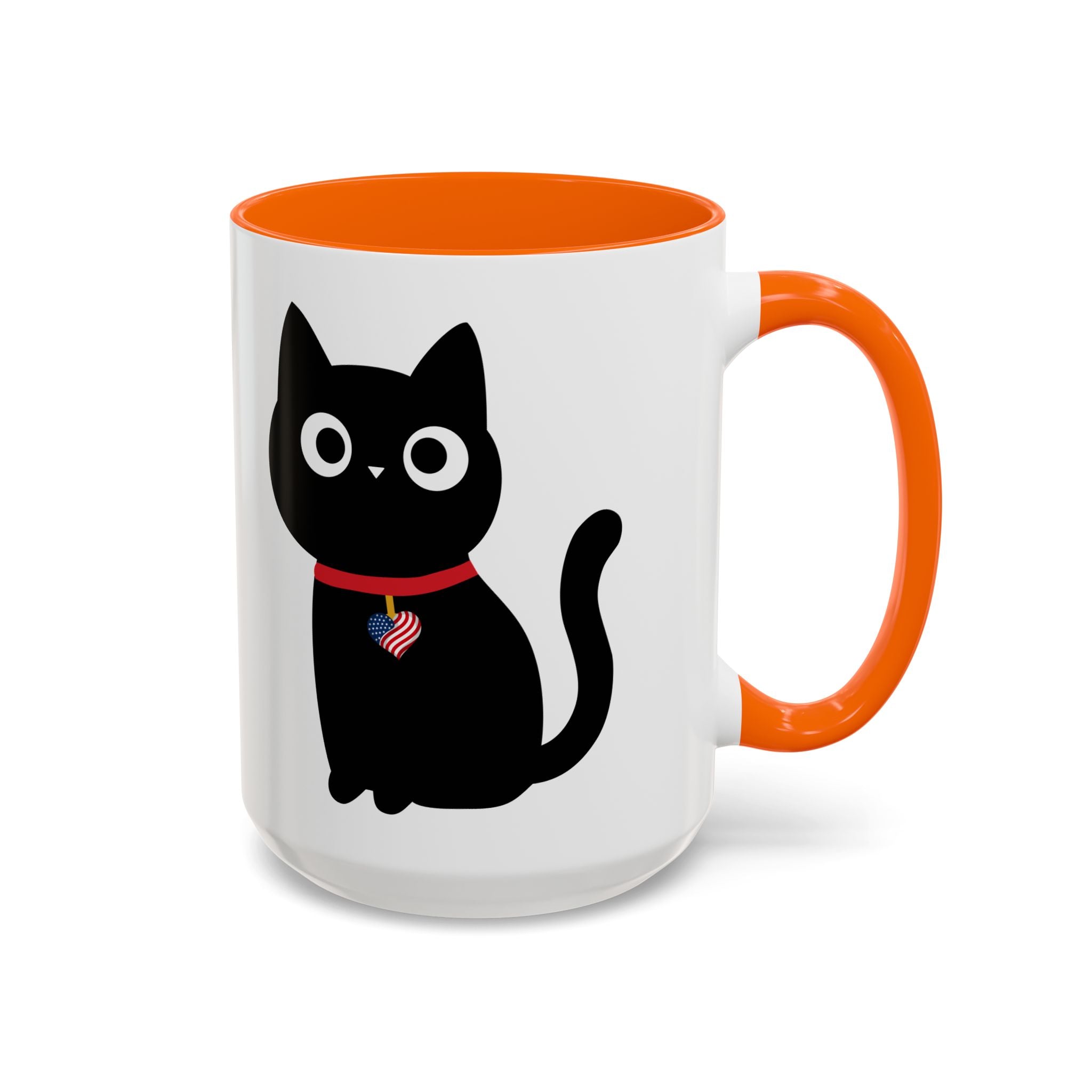 Patriotic Black Cat Accent Coffee Mug (11/15oz)