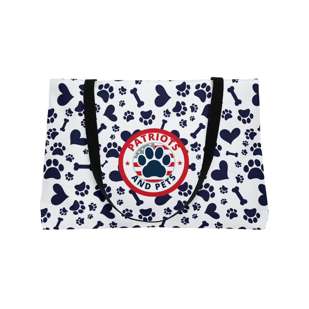 Patriots and Pets Weekender Tote — Paw Print Logo Beach Bag