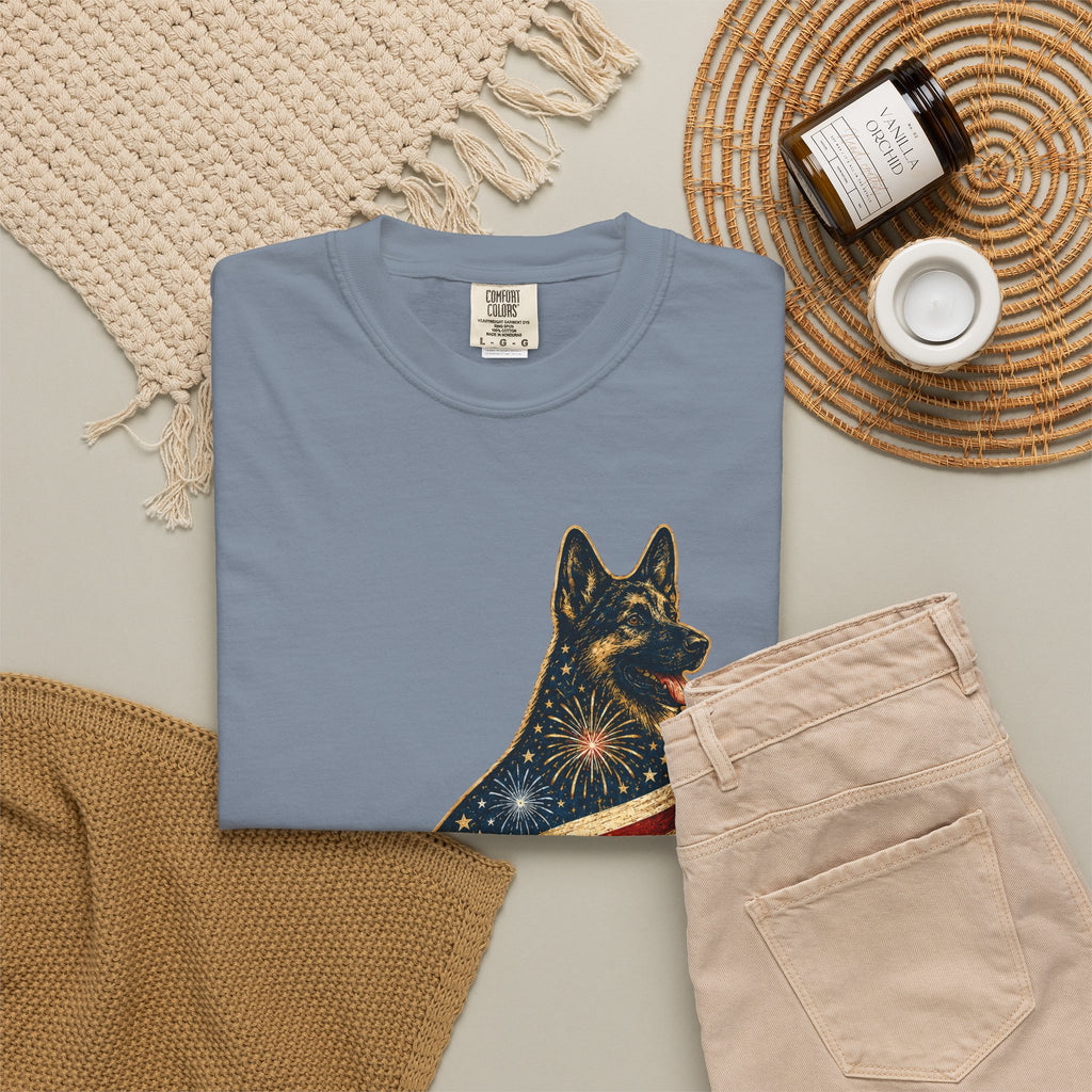America's 250th German Shepherd T‑Shirt — 1776–2026 Patriotic Dog Tee