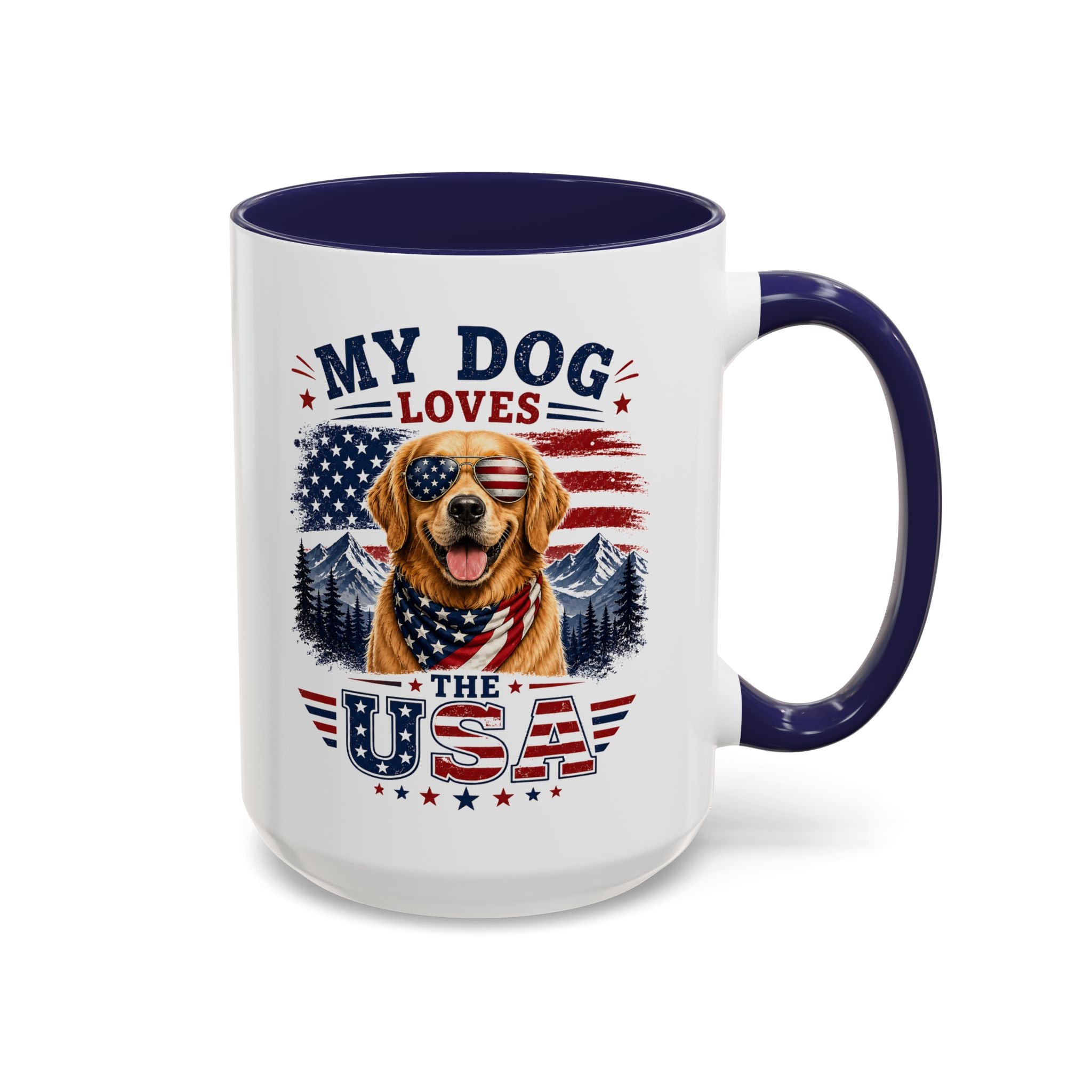 My Dog Loves the USA Accent Coffee Mug — Patriotic Dog Lover Gift