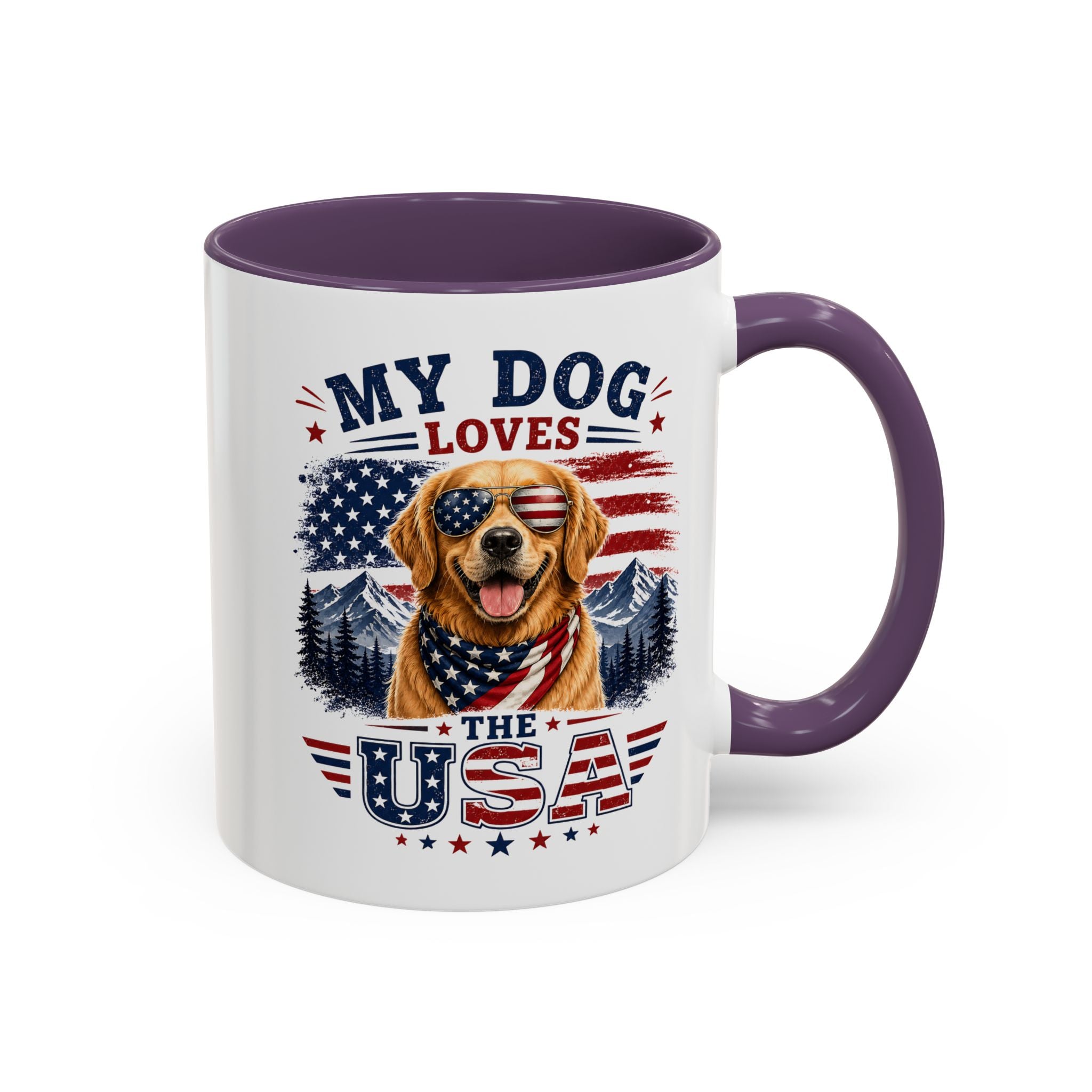 My Dog Loves the USA Accent Coffee Mug — Patriotic Dog Lover Gift