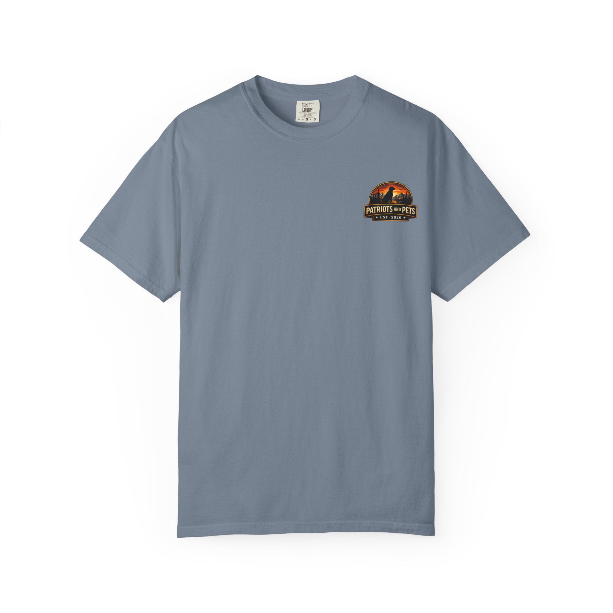 Patriots and Pets T-Shirt – 1776–2026 American Flag & Dog Tribute Tee