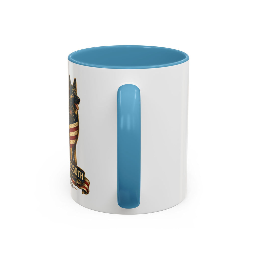 America 250 Patriotic German Shepherd Accent Coffee Mug (11/15oz)