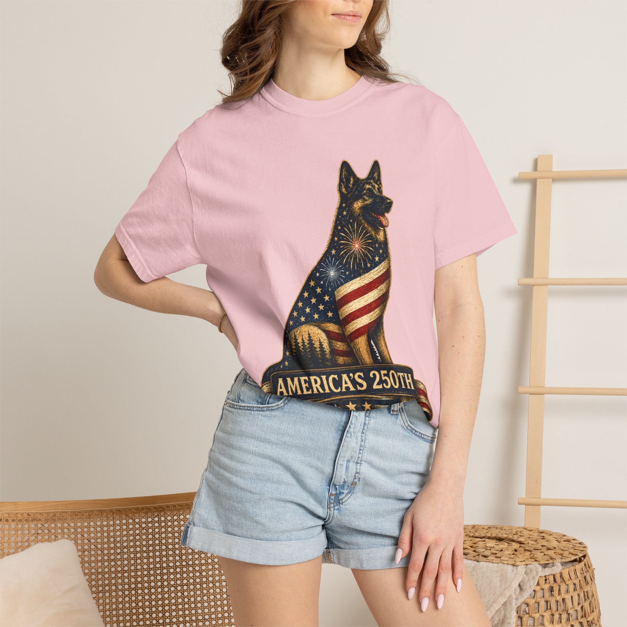 America's 250th German Shepherd T‑Shirt — 1776–2026 Patriotic Dog Tee