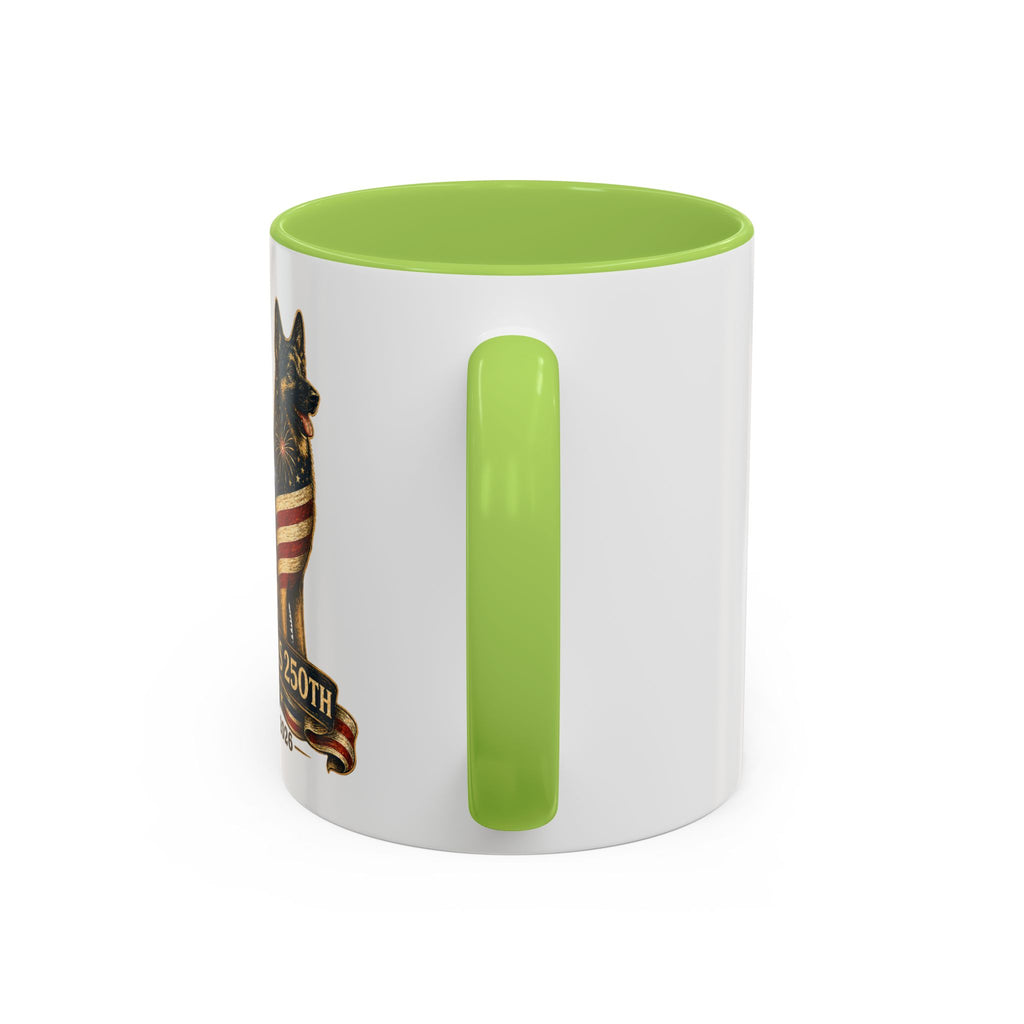 America 250 Patriotic German Shepherd Accent Coffee Mug (11/15oz)