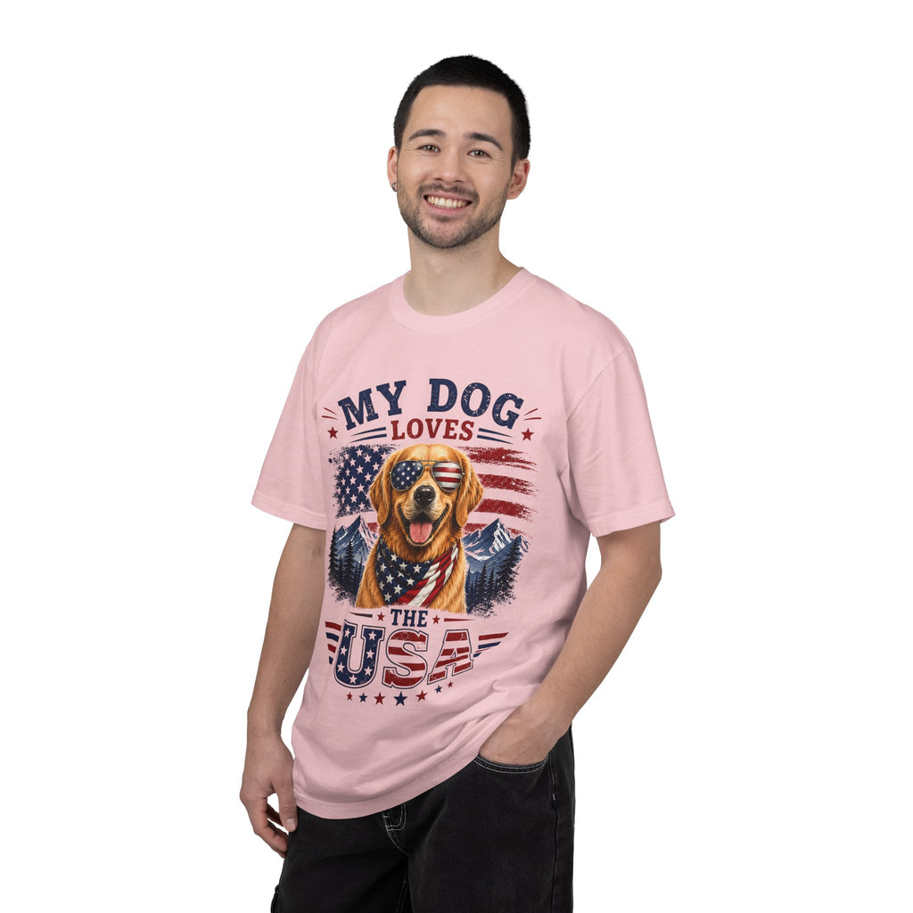 My Dog Loves the USA T-Shirt — Patriotic Golden Retriever Tee