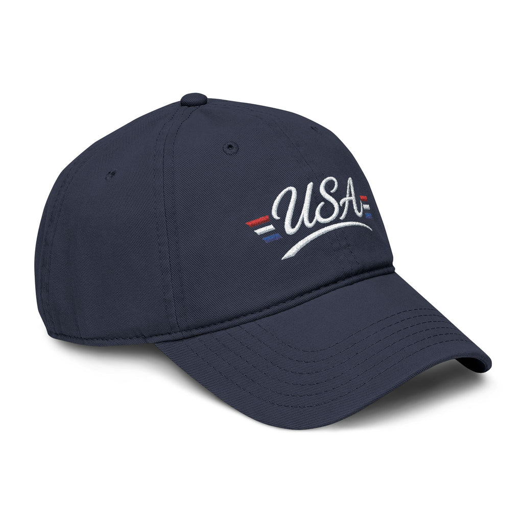 USA Patriotic Embroidered Baseball Cap — Vintage Washed