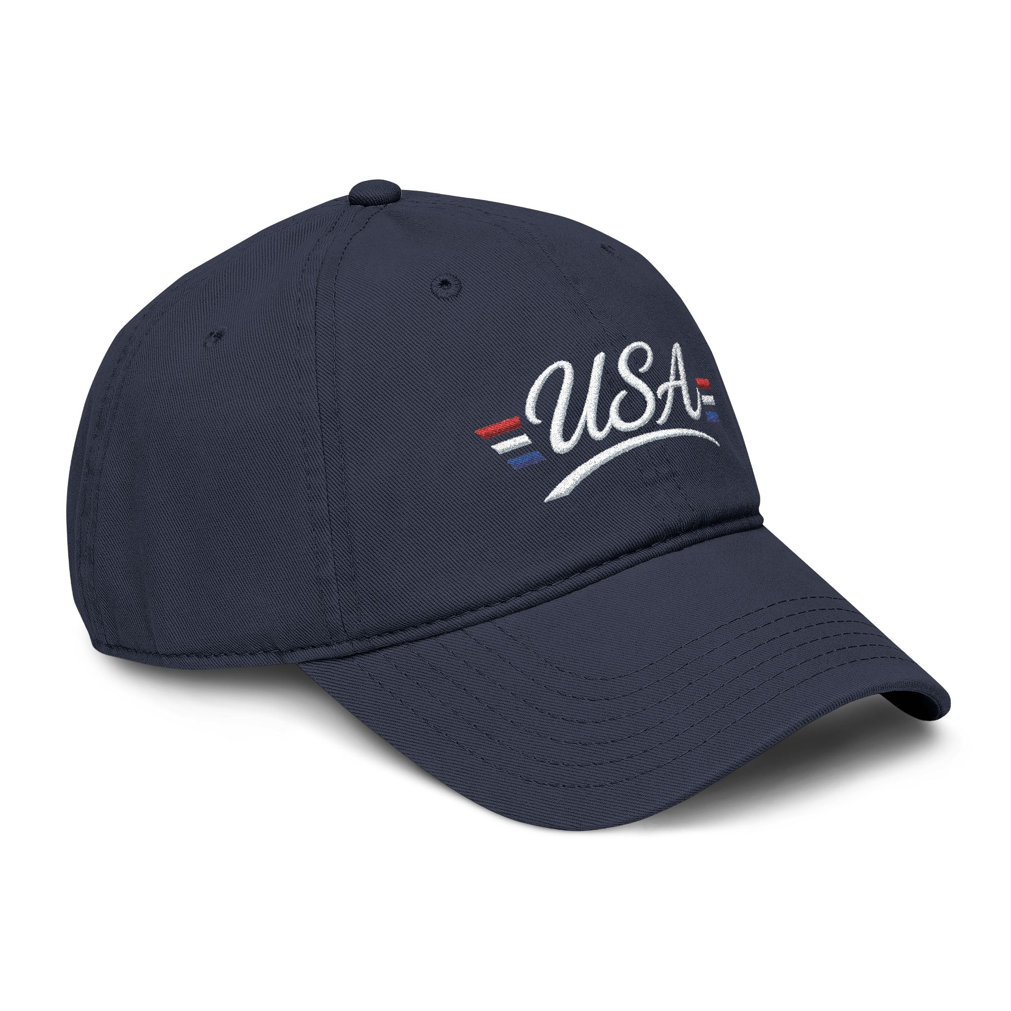 USA Patriotic Embroidered Baseball Cap — Vintage Washed