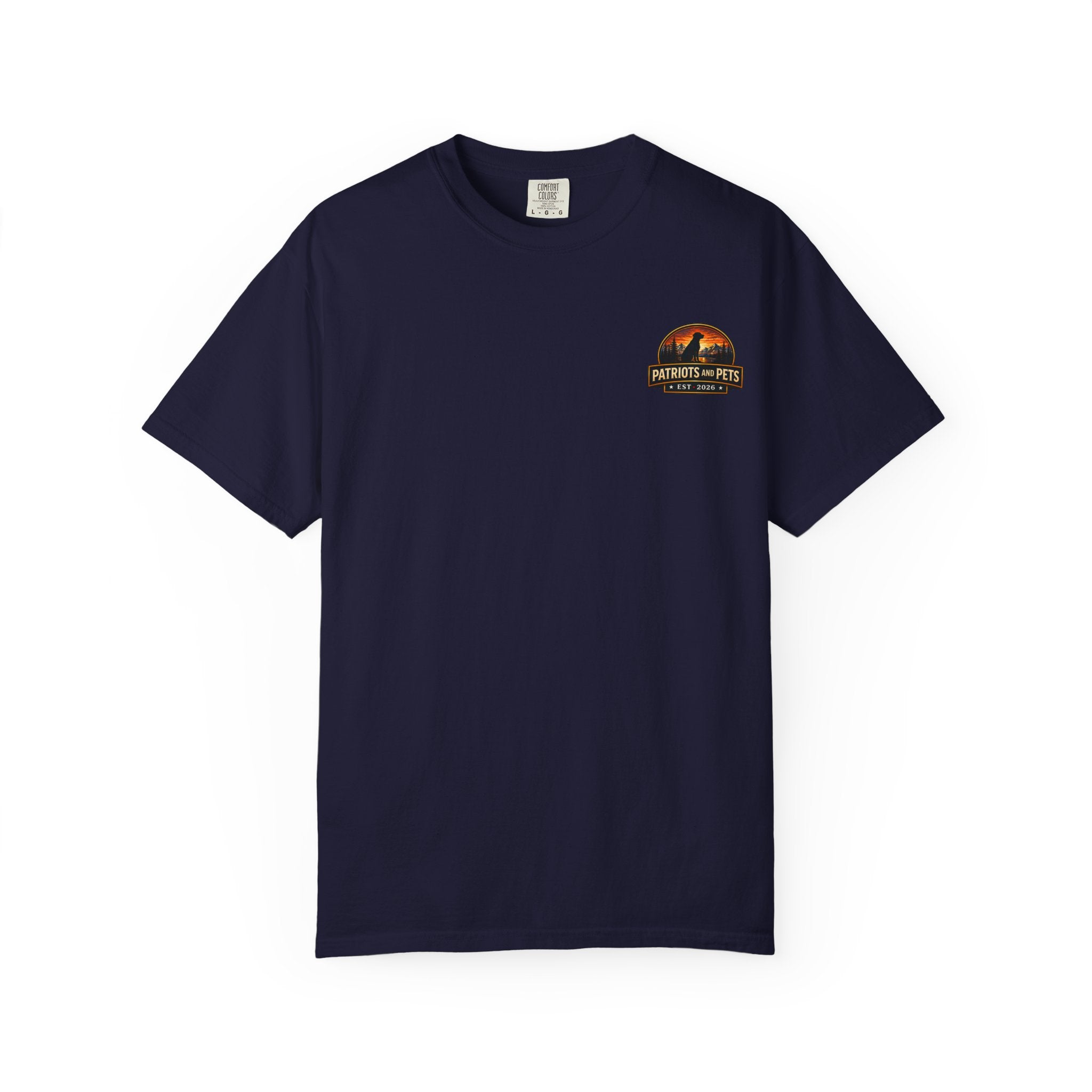 Patriots and Pets T-Shirt – 1776–2026 American Flag & Dog Tribute Tee
