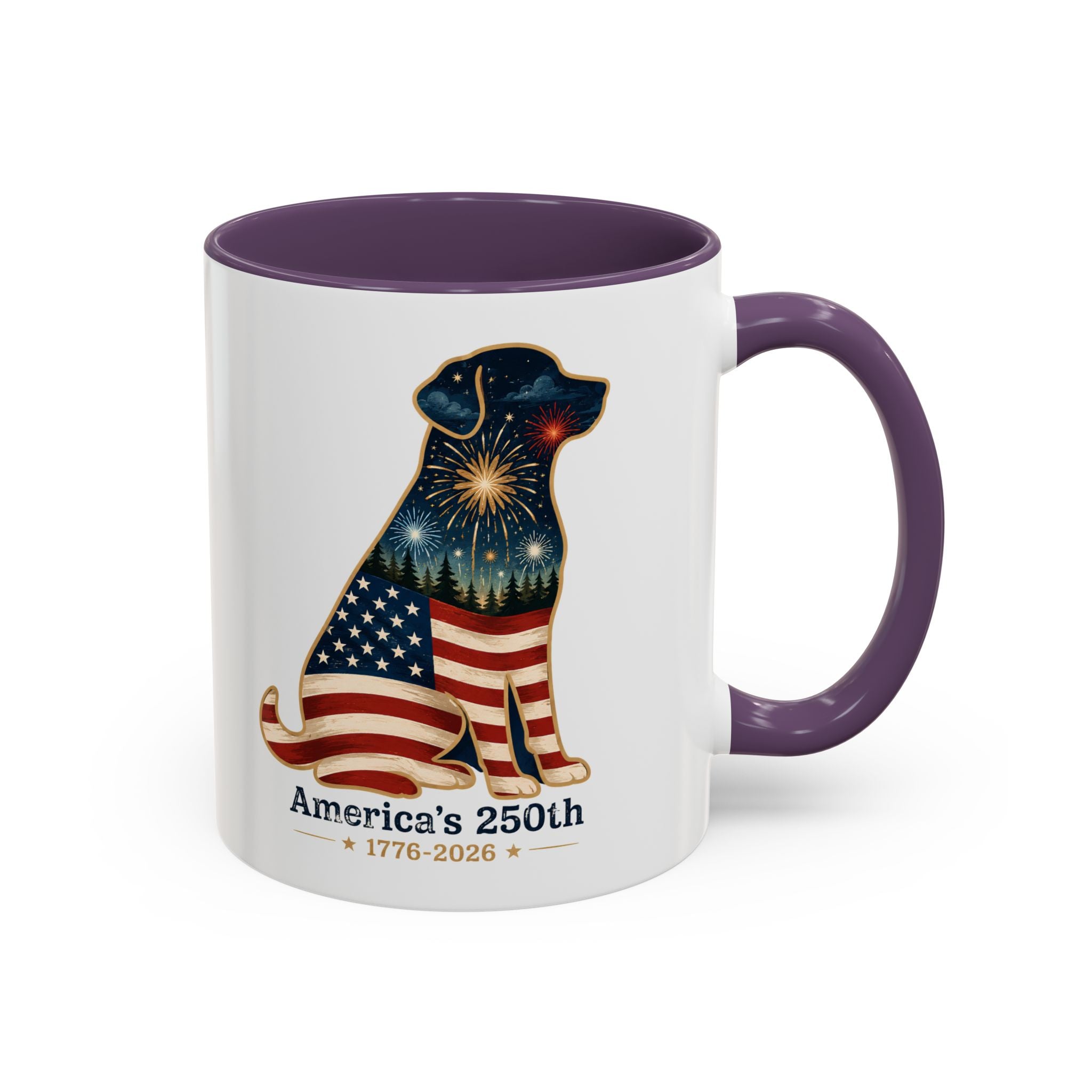 America's 250th Celebration Flag Dog Coffee Mug 11 oz