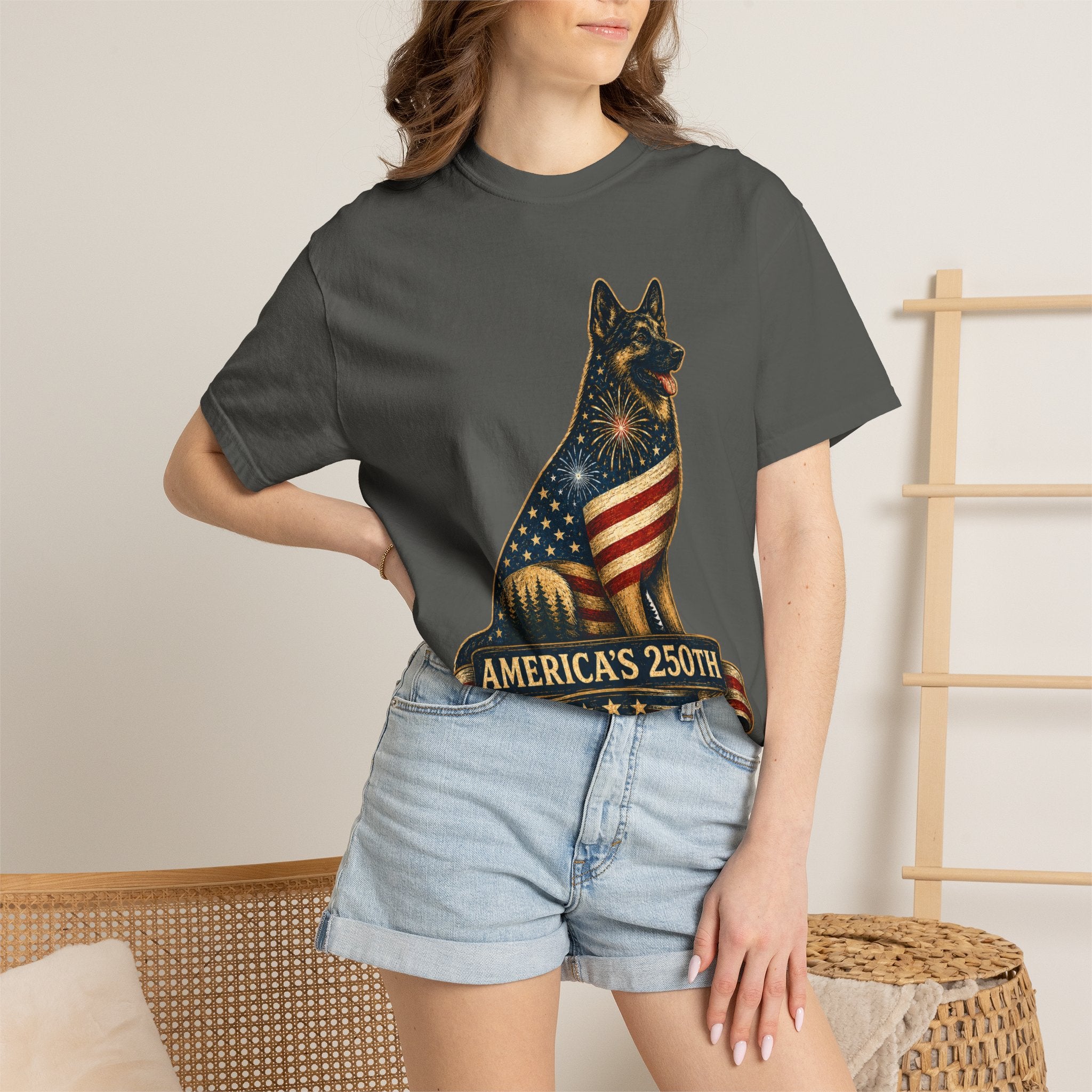 America's 250th German Shepherd T‑Shirt — 1776–2026 Patriotic Dog Tee